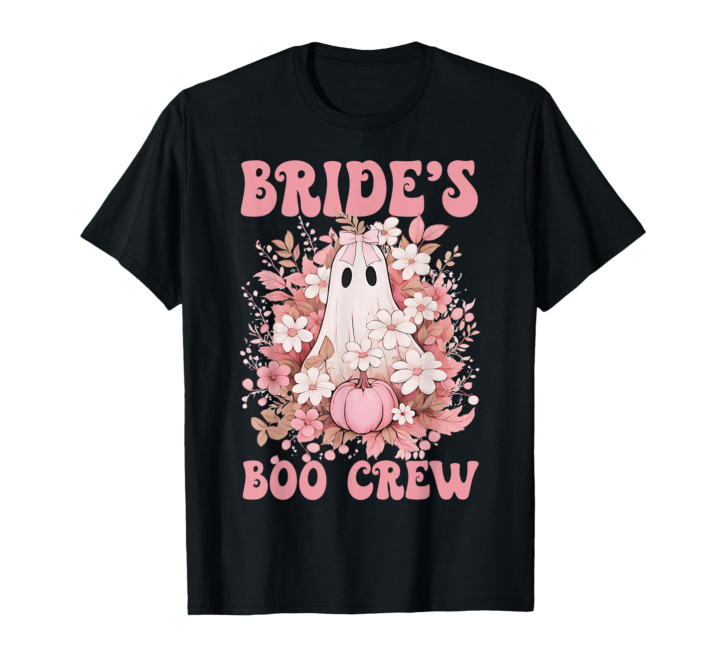 Bride's Boo Crew Cute Floral Ghost Halloween Bachelorette T-Shirt