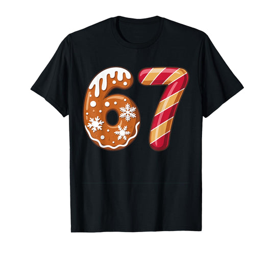 67 Six Seven 6-7 Gingerbread Candy Cane Christmas Kids T-Shirt
