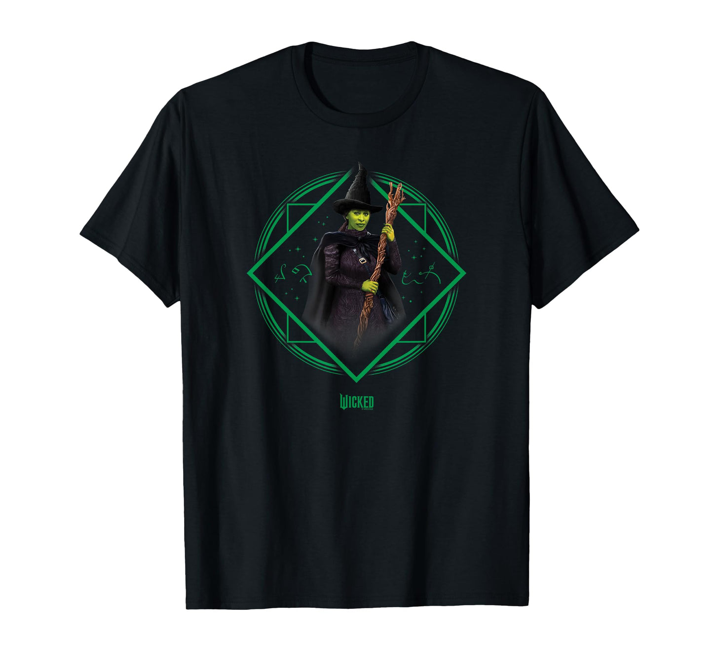Wicked Elphaba Portrait T-Shirt - Black, Unisex, Small, Short Sleeve, Movie-T-Shirt, T-Shirt