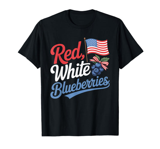 Funny Retro Red, White and Blueberries Patriot T-Shirt