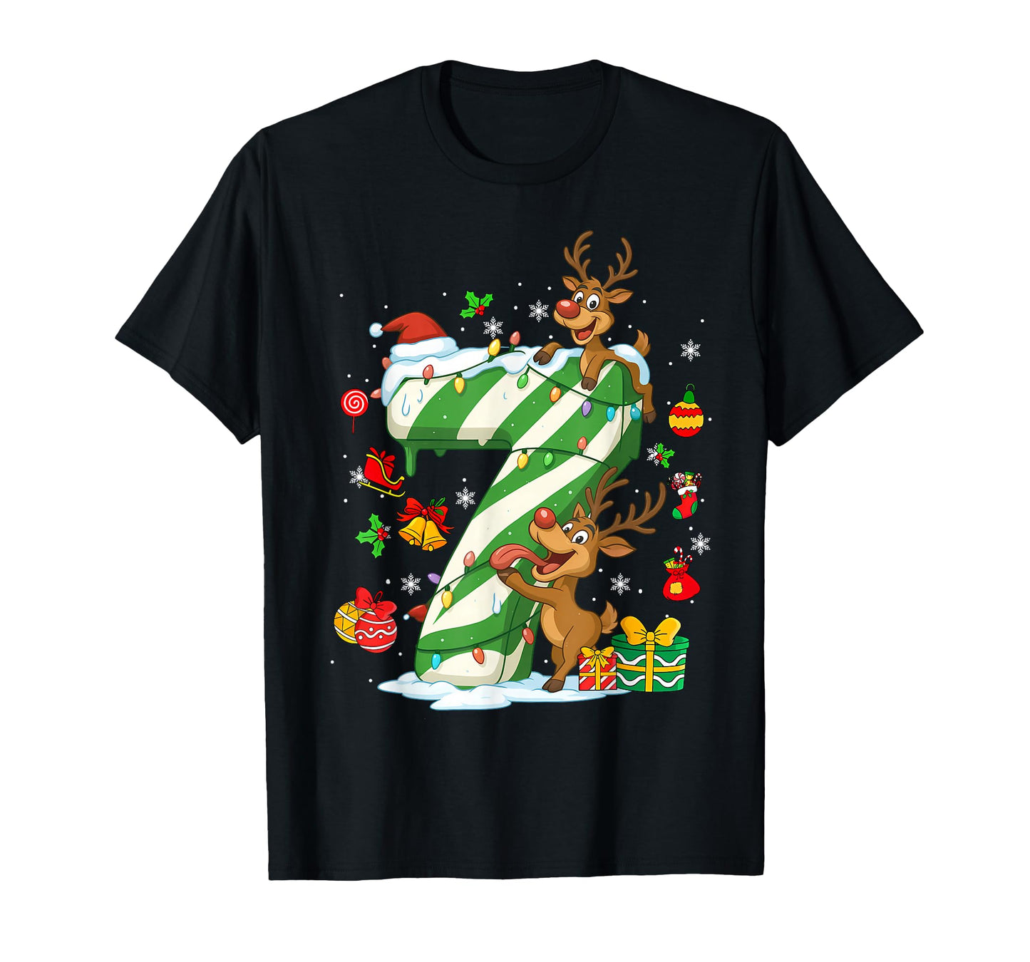 Number 67 Christmas Candy 6 7 Six Seven 6 7 Matching Couples T-Shirt