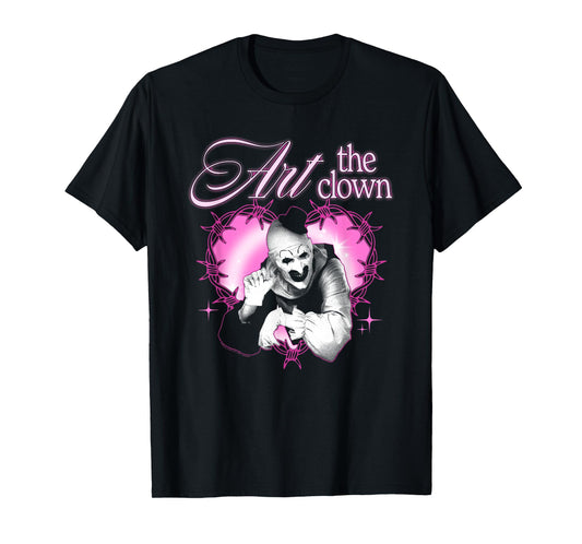 Terrifier Barbed Wire Heart Pink Logo Horror Movie T-Shirt