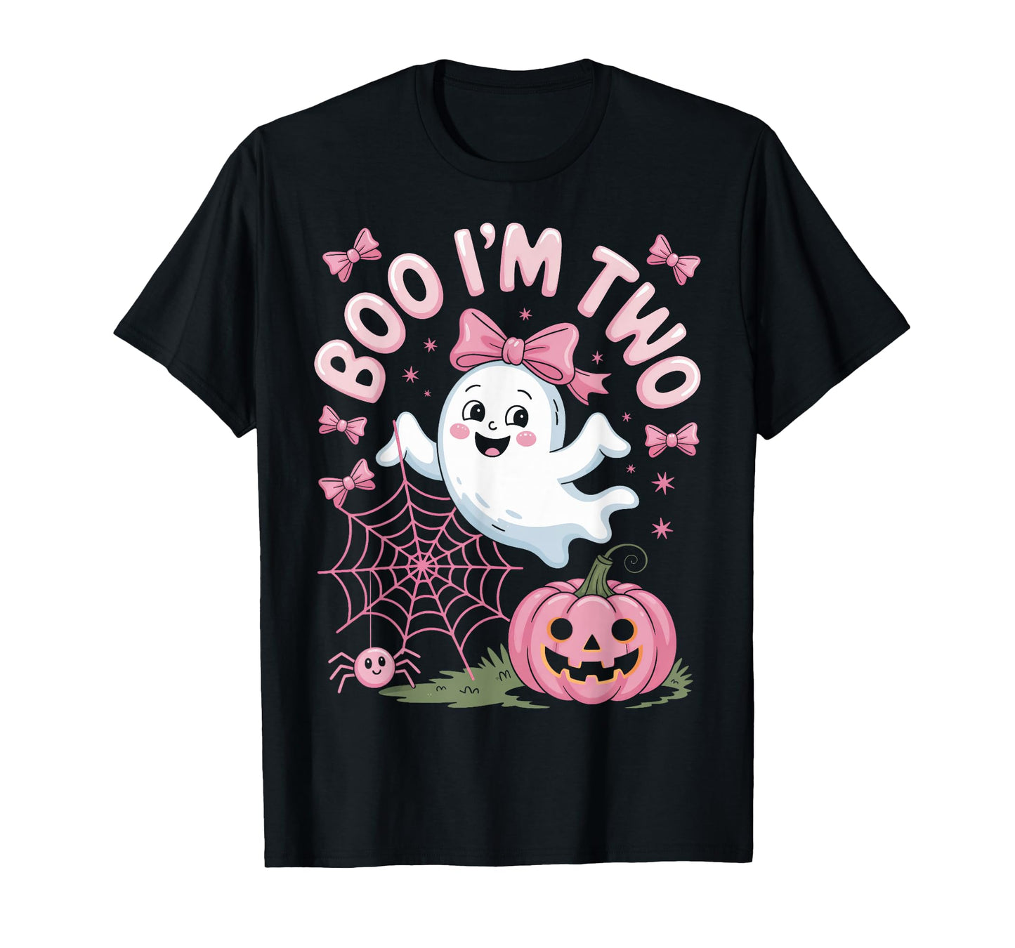 Boo I'm Two Second Birthday Halloween Ghost Pumpkin Kids T-Shirt