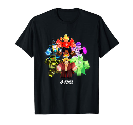 Roblox Halloween Heroes Black T-Shirt - Classic Fit, Crew Neck, Short Sleeve, Casual