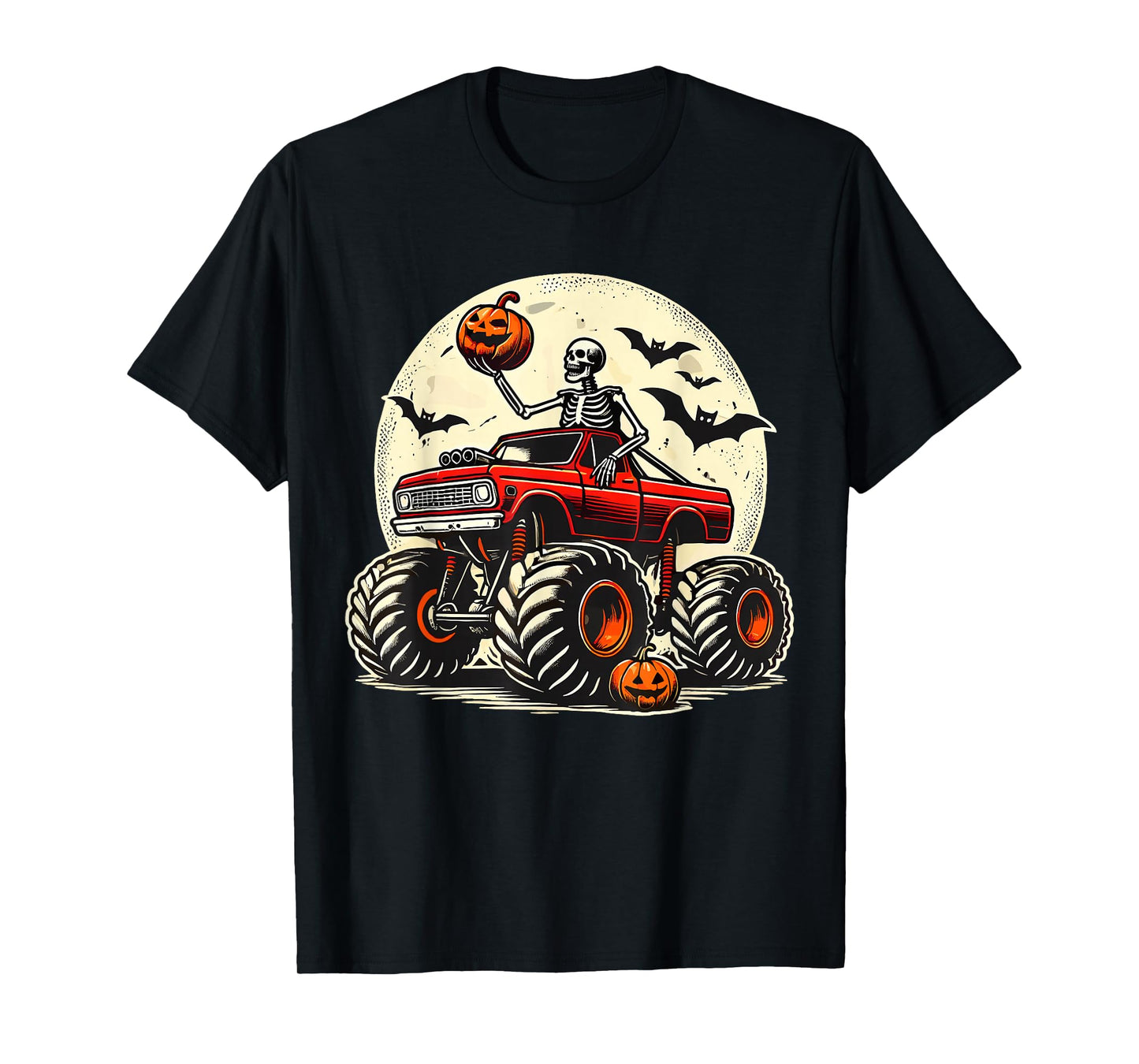 Monster Truck Skeleton Halloween T-Shirt
