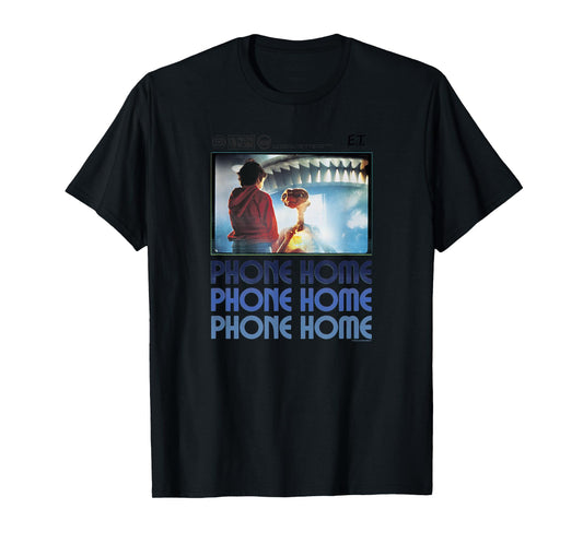 E.T. And Elliott Phone Home Spaceship Poster T-Shirt