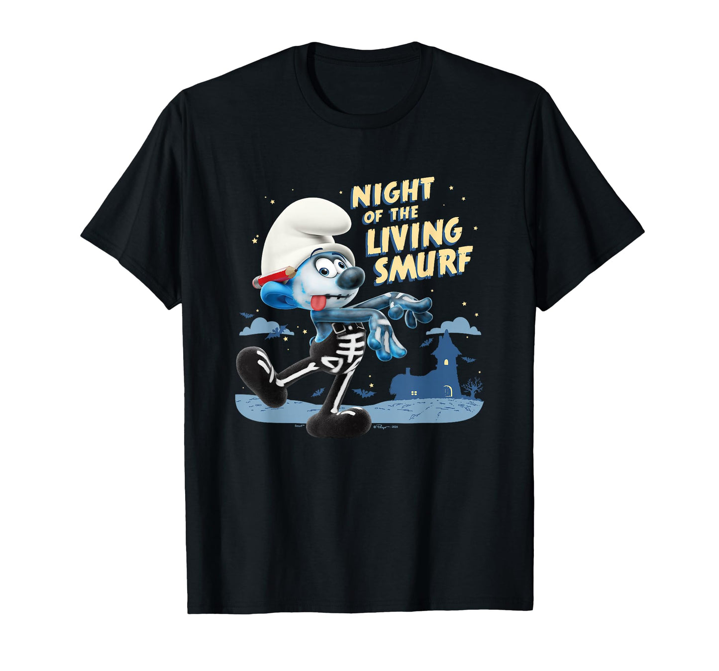 The Smurfs Halloween Night Of The Living Smurf Zombie Logo T-Shirt