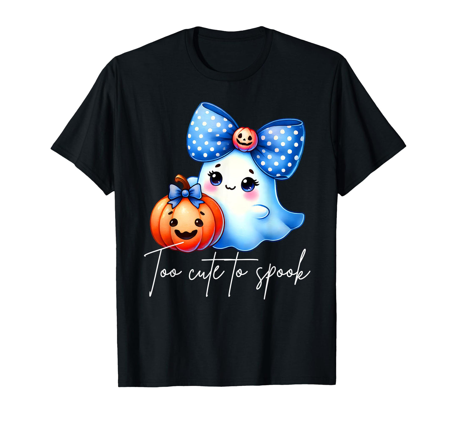 Too Cute To Spook Halloween Ghost Graphic T-Shirt