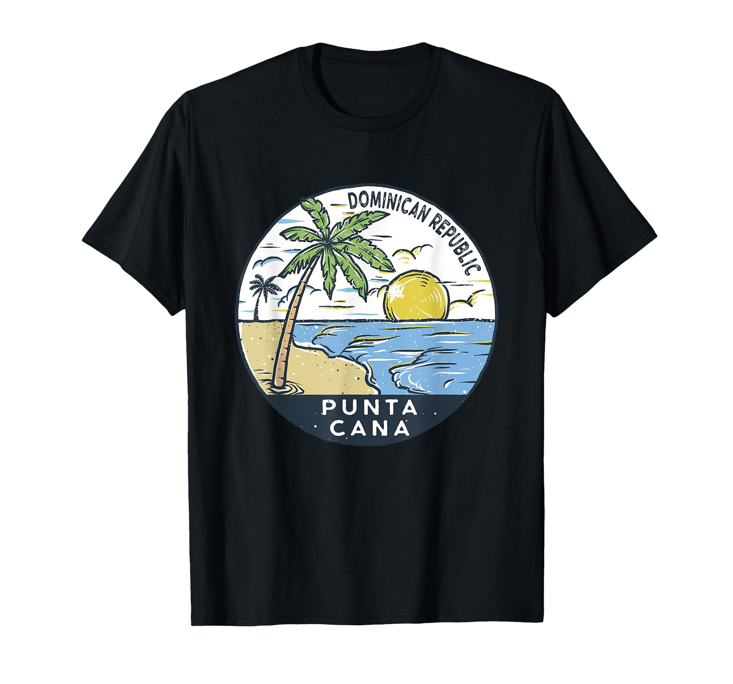 Punta Cana Dominican Republic Illustrated Ocean Vintage T-Shirt