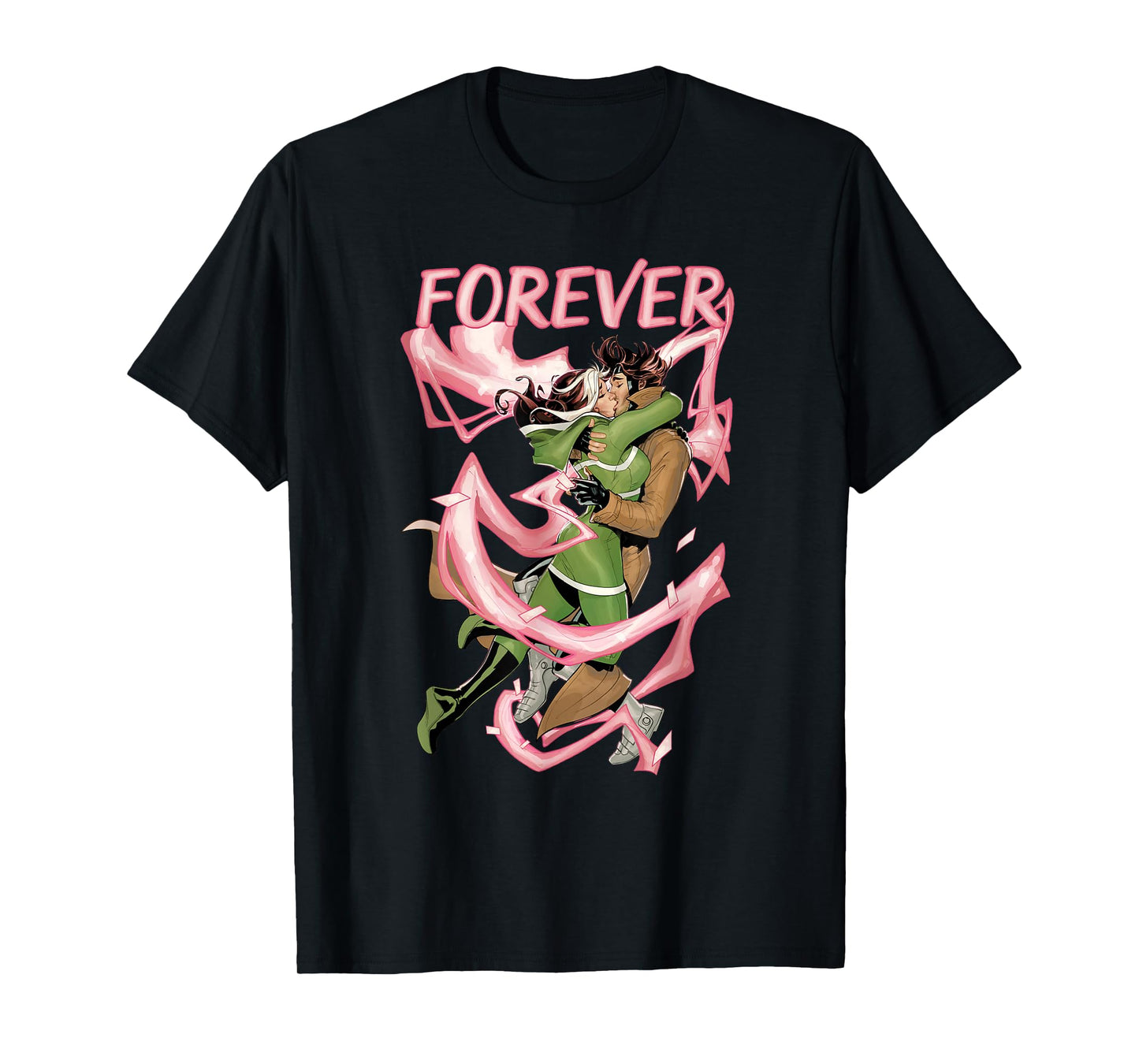 Marvel X-Men Rogue and Gambit Forever Kiss Valentine's Day T-Shirt