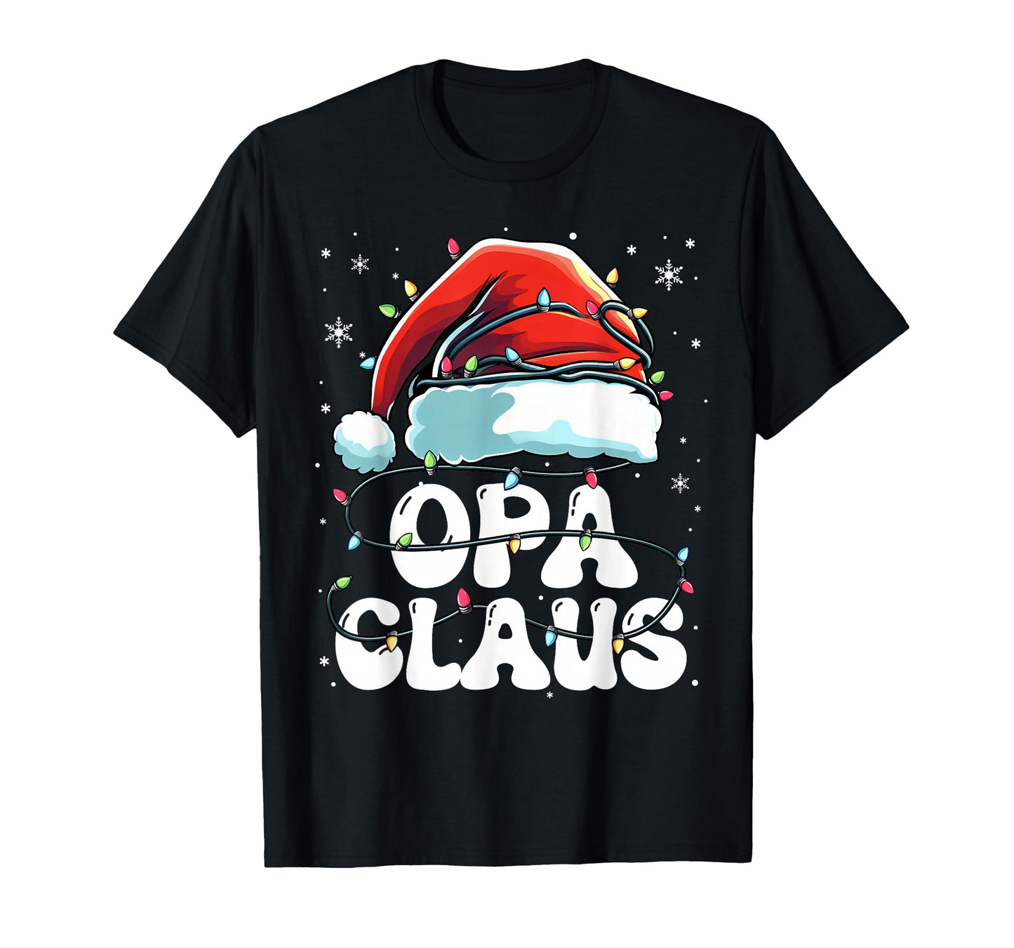Groovy Opa Claus Christmas Lights Funny Family Xmas Pajama T-Shirt