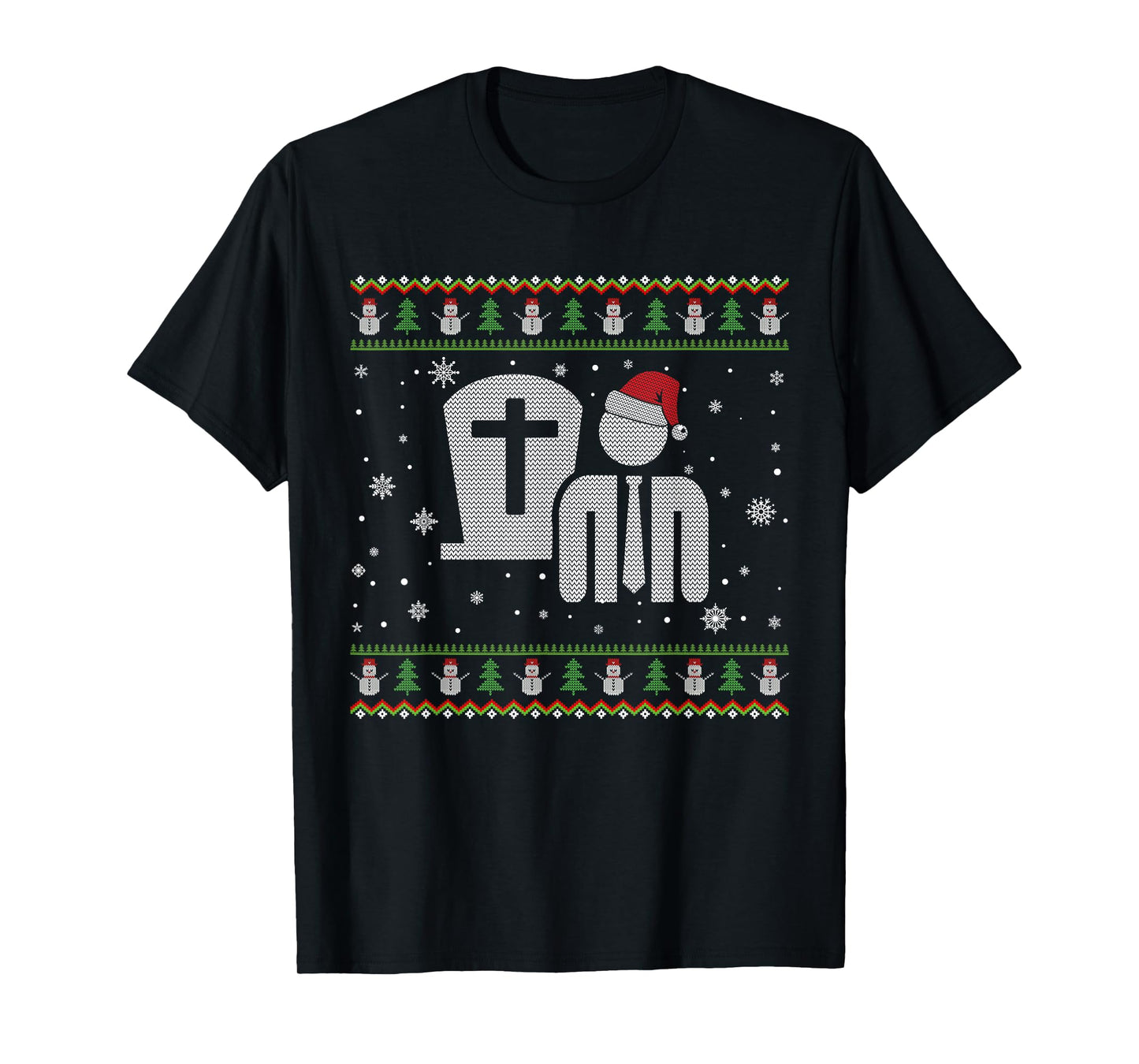 Funeral Director Santa Hat Ugly Christmas Sweaters Pajamas T-Shirt