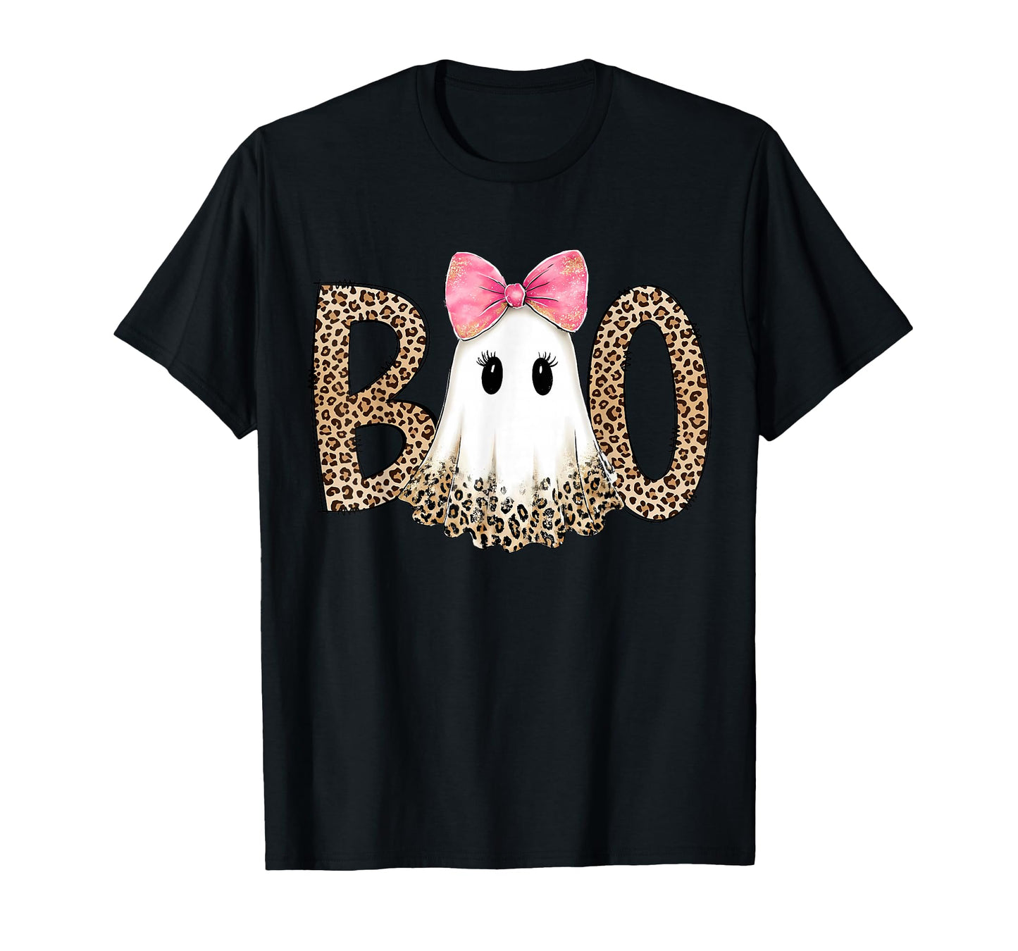 Preppy Ghost Leopard Spooky Coquette Boo Women Girls Kids T-Shirt