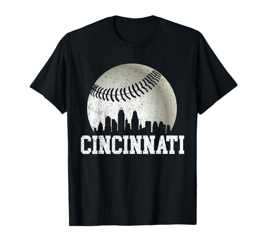 Cincinnati Vintage Baseball Distressed Gameday Retro T-Shirt