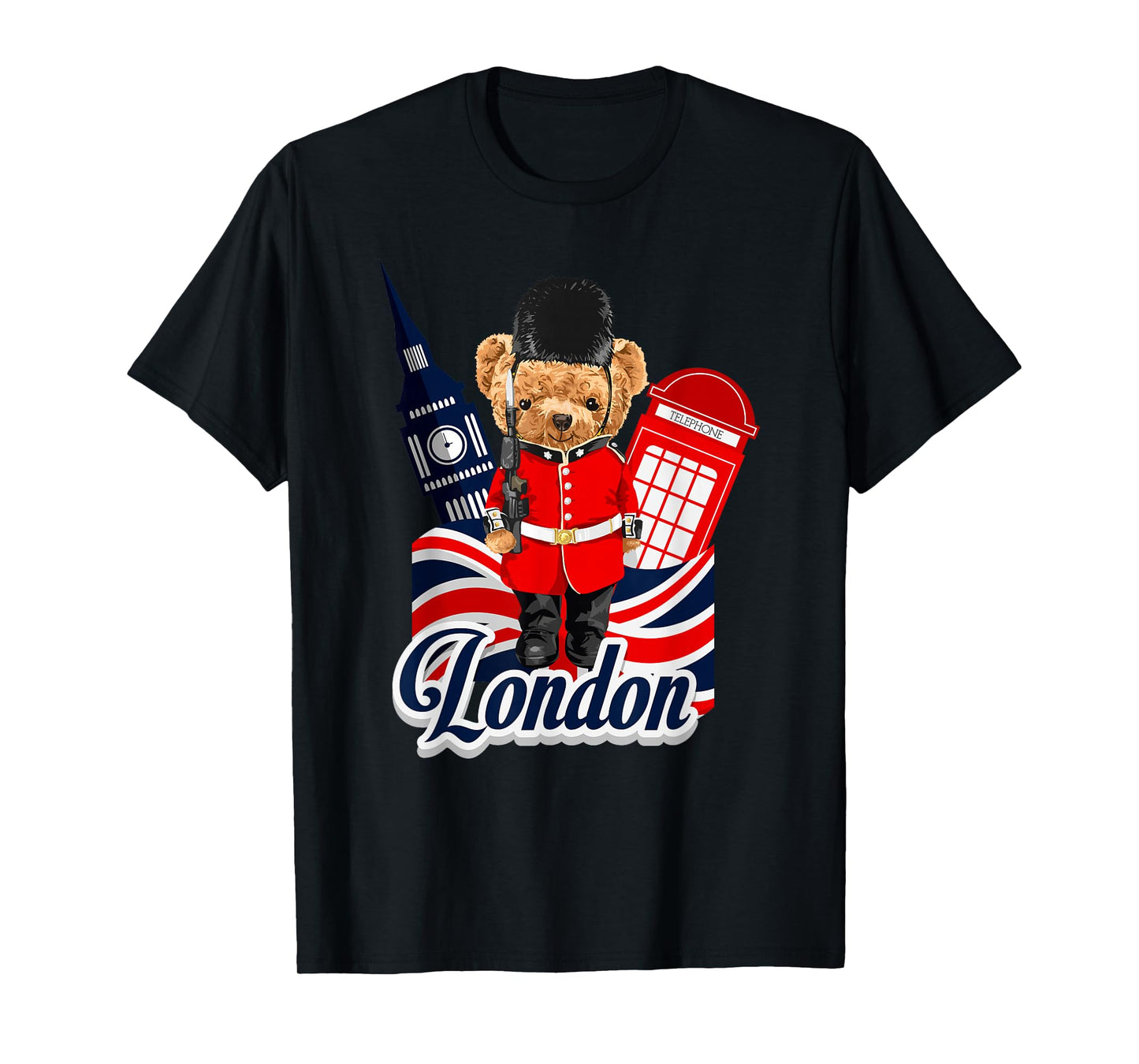 London Teddy Bear Queen Guard Illustration Graphic Anime T-Shirt