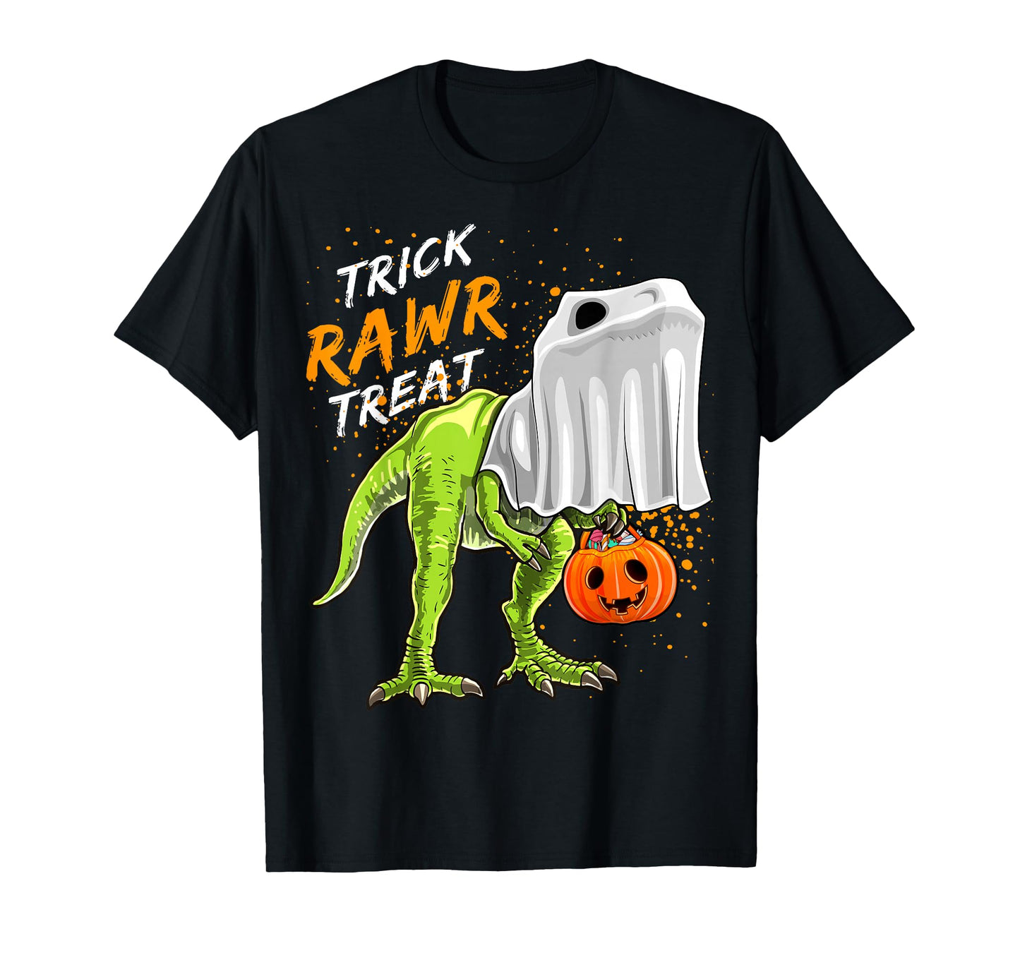 Trick Rawr Treat Halloween T Rex Dinosaur Ghost Gift Boys T-Shirt