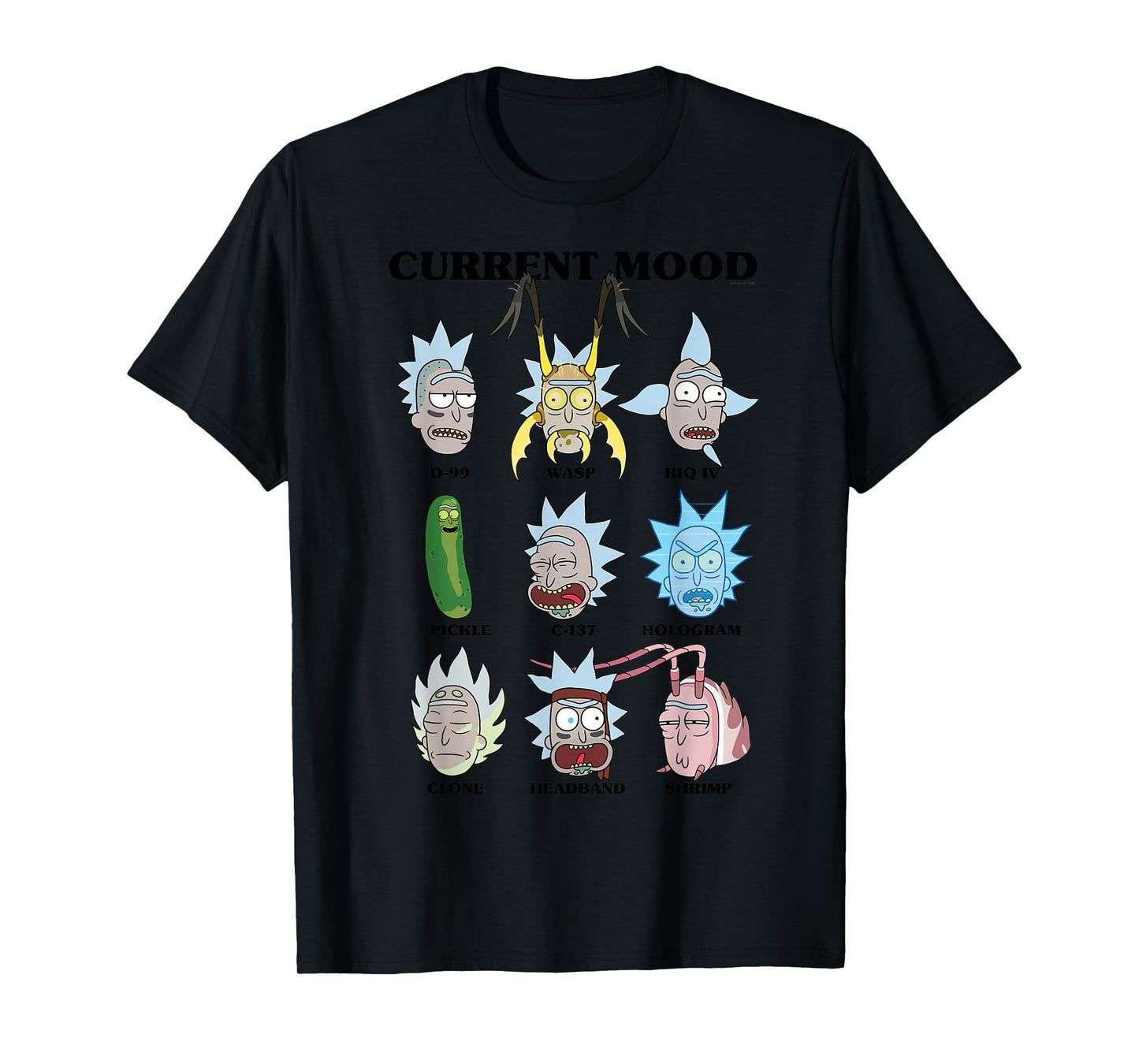 Rick and Morty Alternate Moods Adult Cartoon Fashion T-Shirt