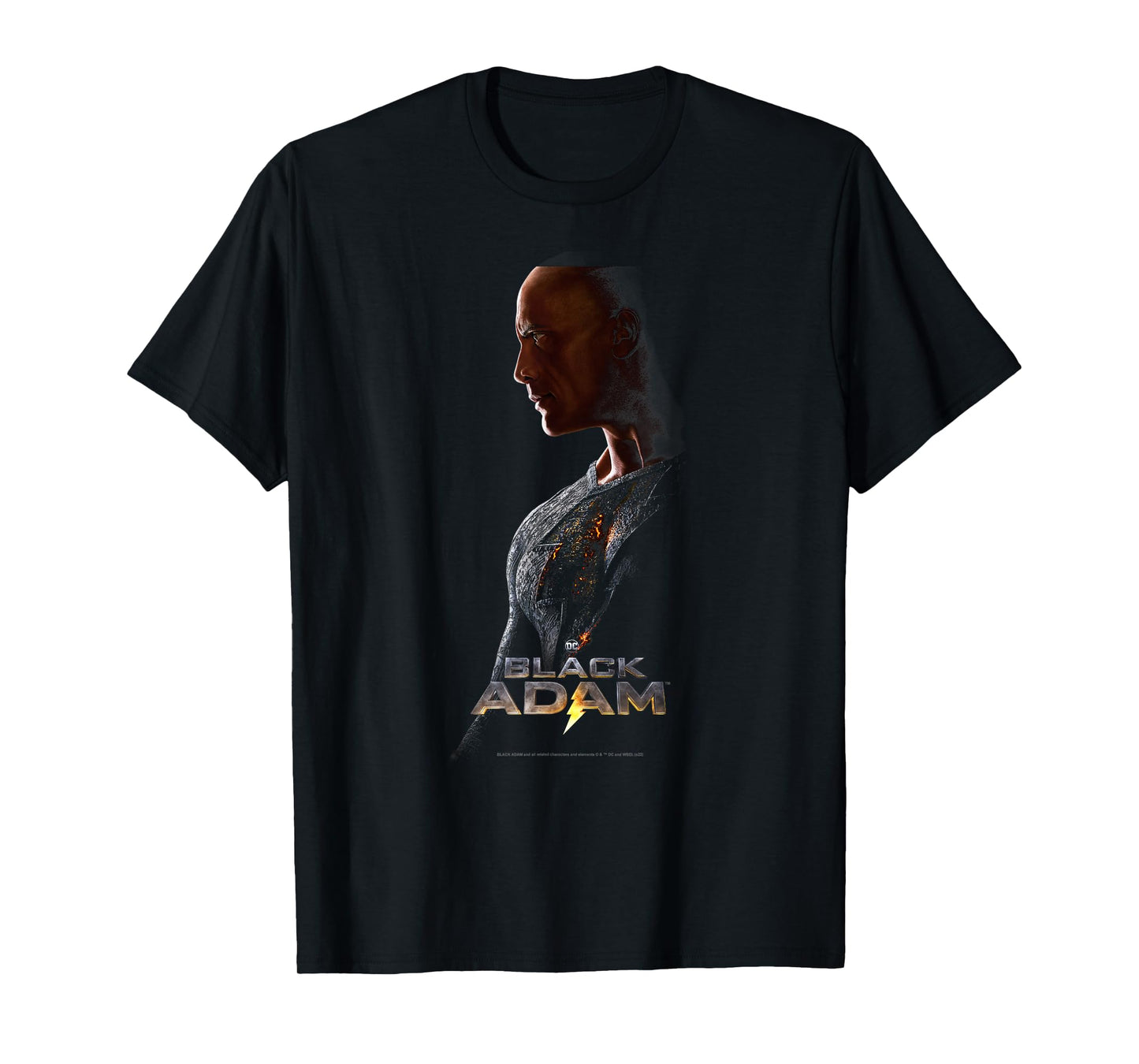 Black Adam Profile Poster with Logo T-Shirt