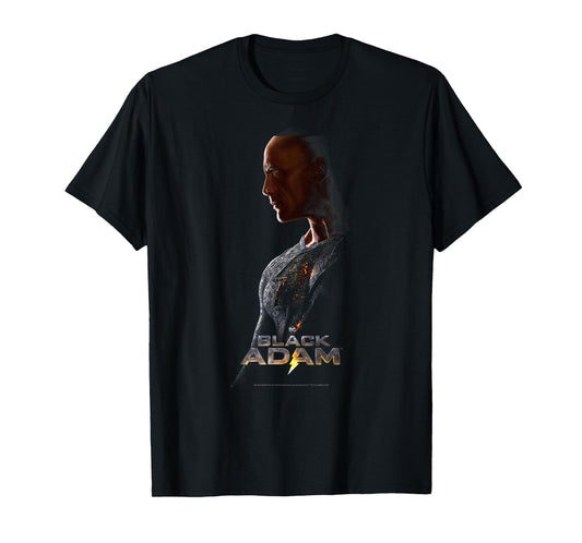 Black Adam Profile Poster with Logo T-Shirt