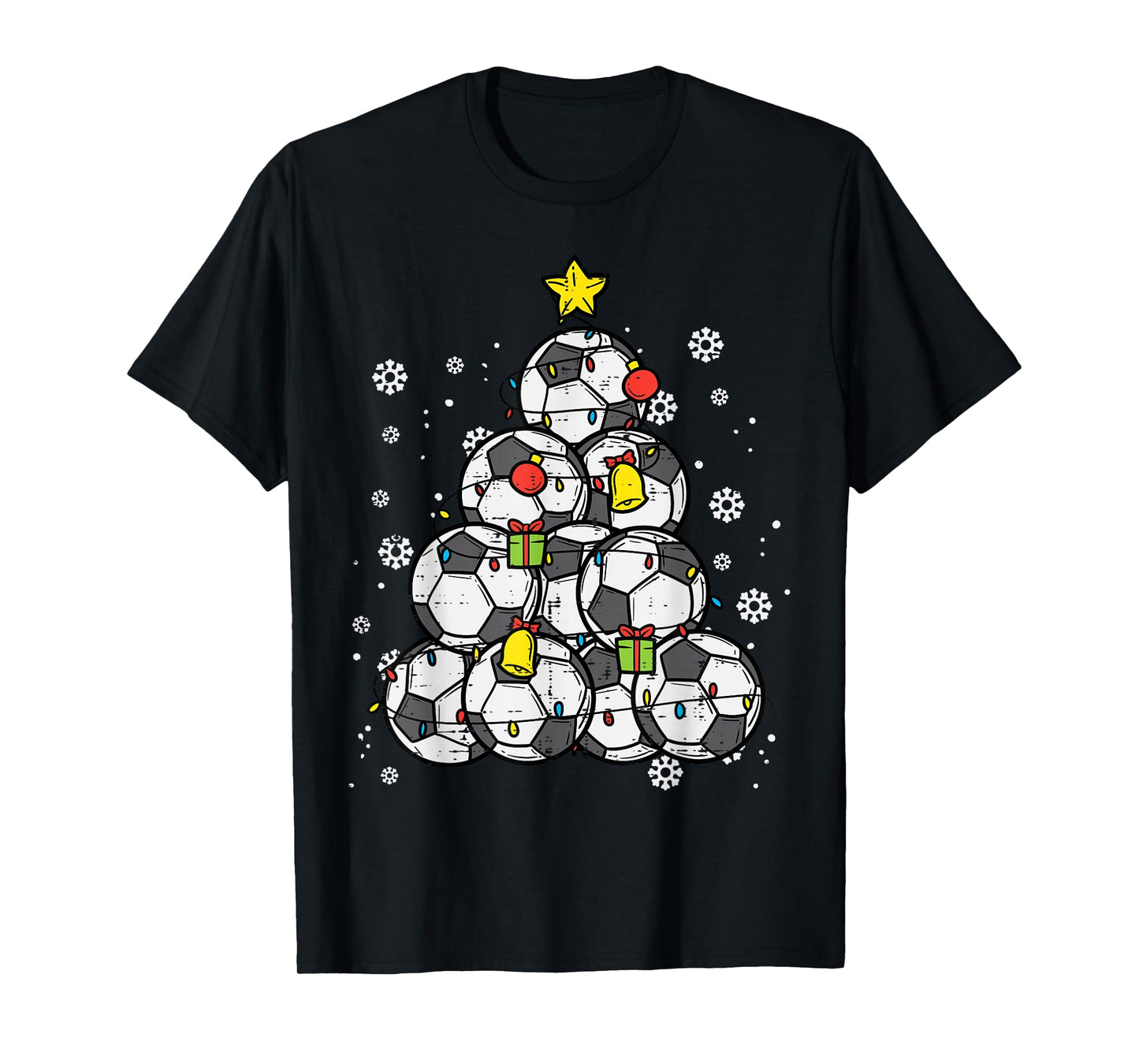 Soccer Christmas Tree Xmas Player Boys Girls Men Women Kids T-Shirt