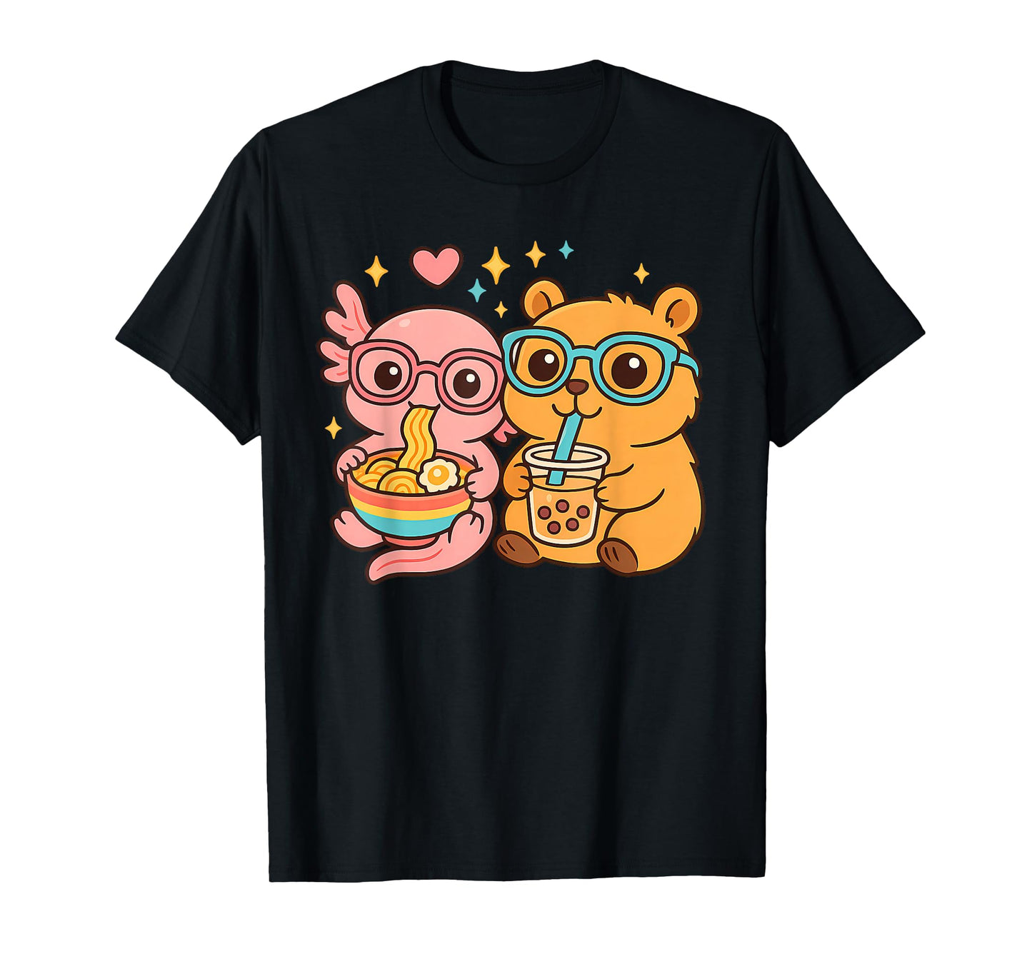 Cute Capybara Axolotl Kawaii Anime y2k Boba Kids Capibara T-Shirt