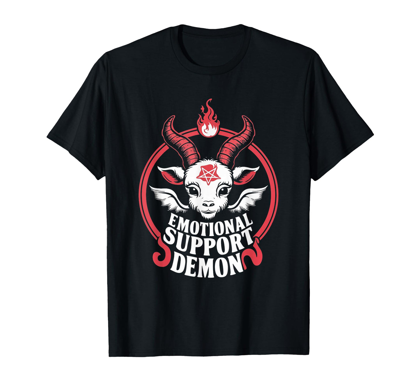 Funny Emotional Support Demon Kawaii Baphomet Goth T-Shirt