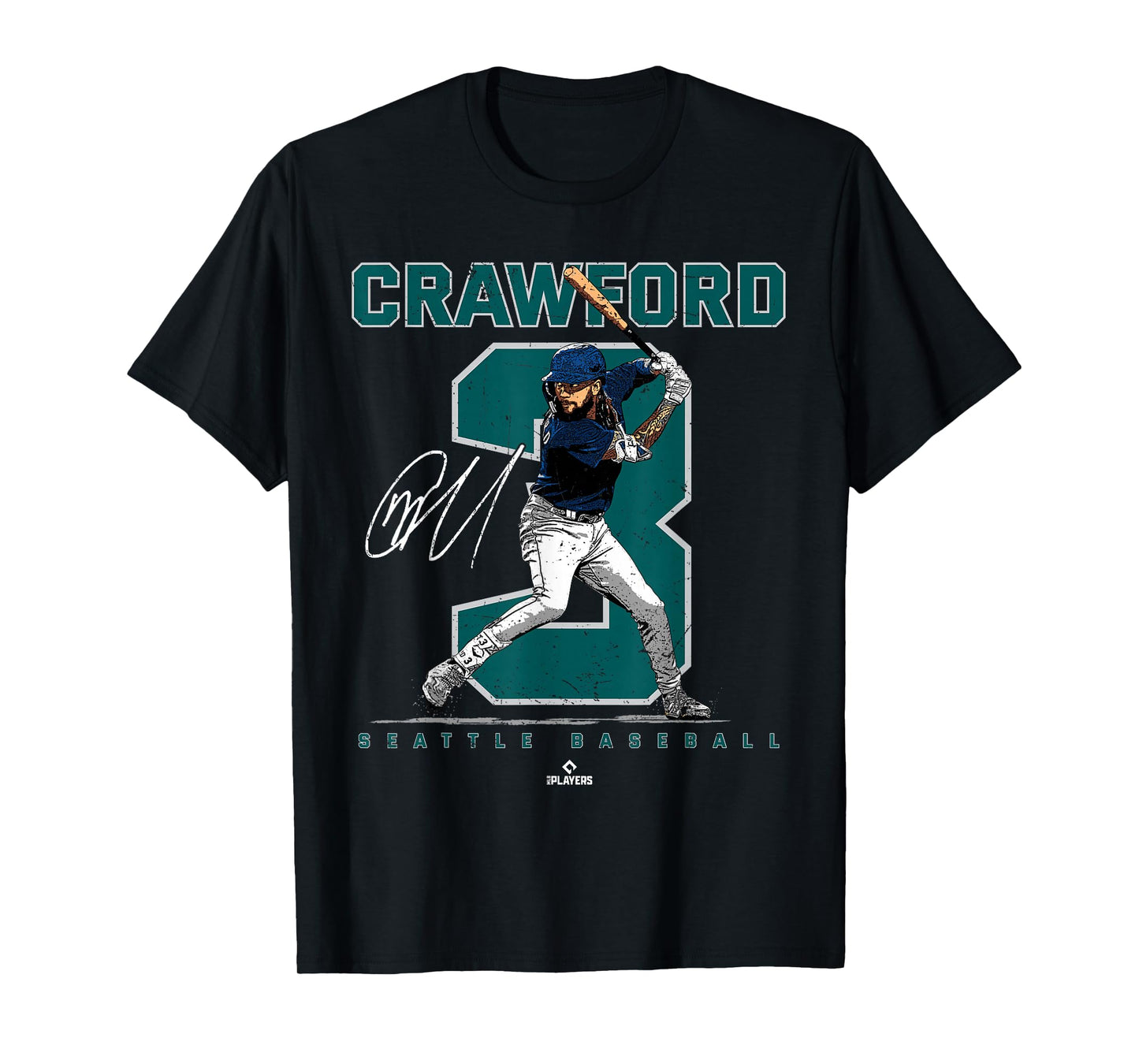Number and Portrait JP Crawford Seattle MLBPA T-Shirt
