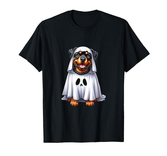 Cute Halloween Rottweiler Dog as Ghost Dog Owner Dogs T-Shirt