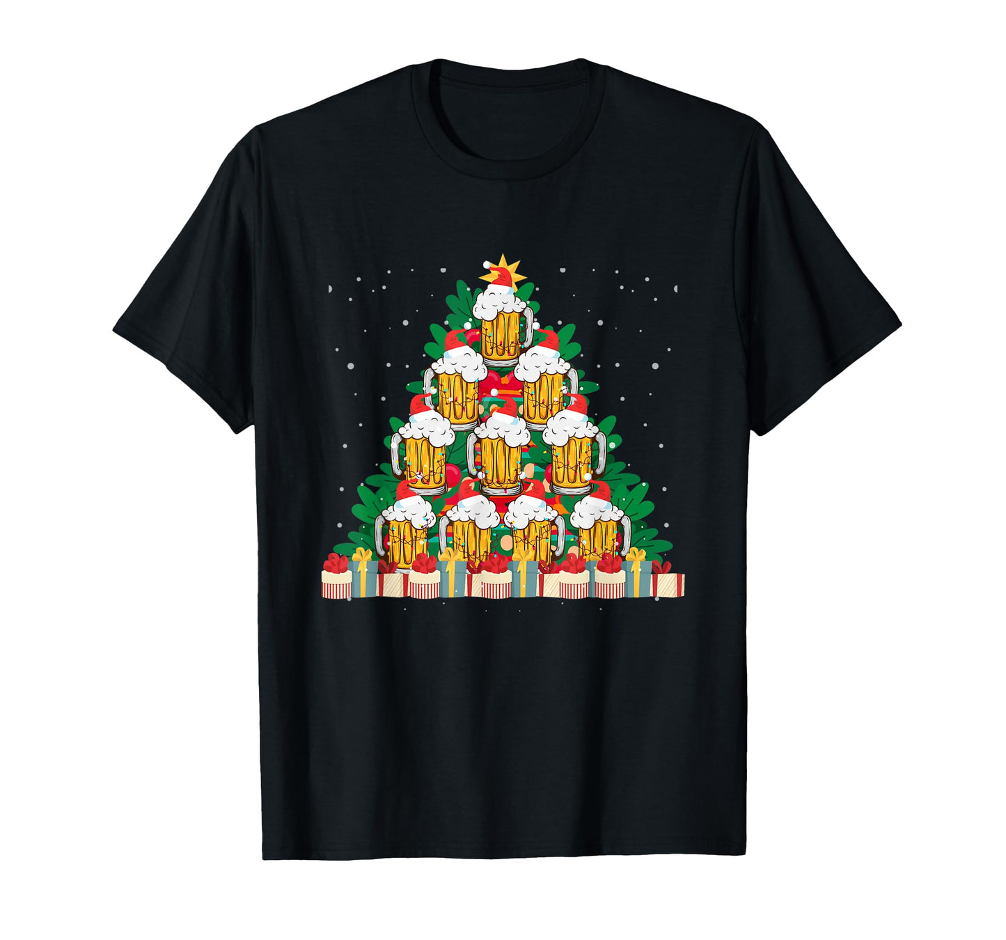 Christmas Fir Tree With Beer Ugly Xmas Beer T-Shirt