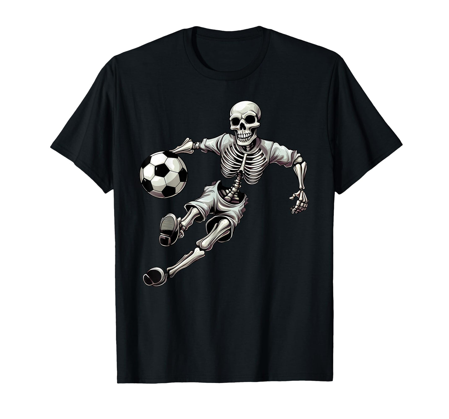 Soccer Skeleton Playing Soccer Halloween Skull Lover T-Shirt