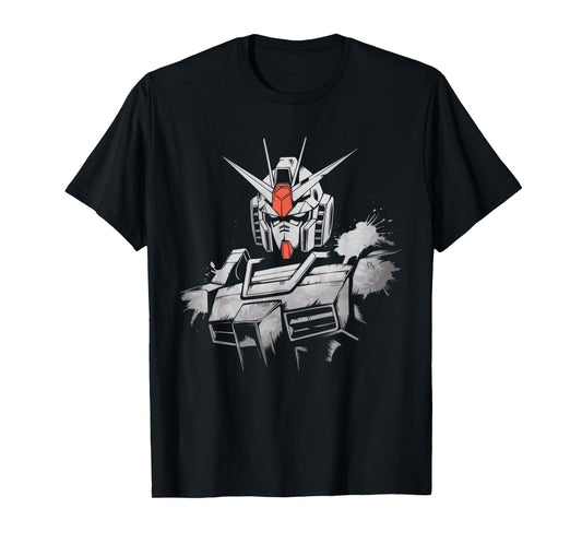 Mecha Tshirt Japanese Mecha Robot Head Anime Art Ukiyo-E T-Shirt