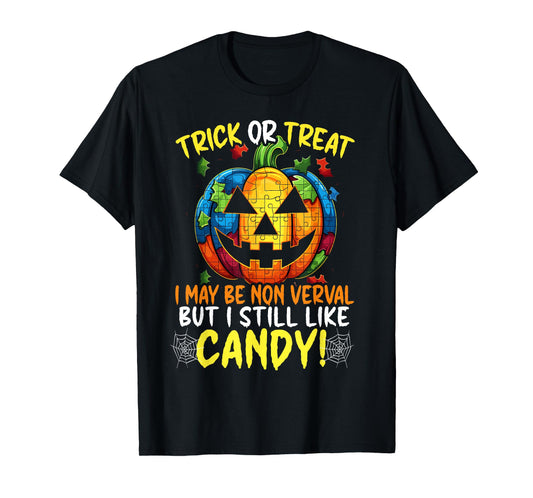 Autism Halloween Puzzle Trick Or Treat Autism Awareness T-Shirt