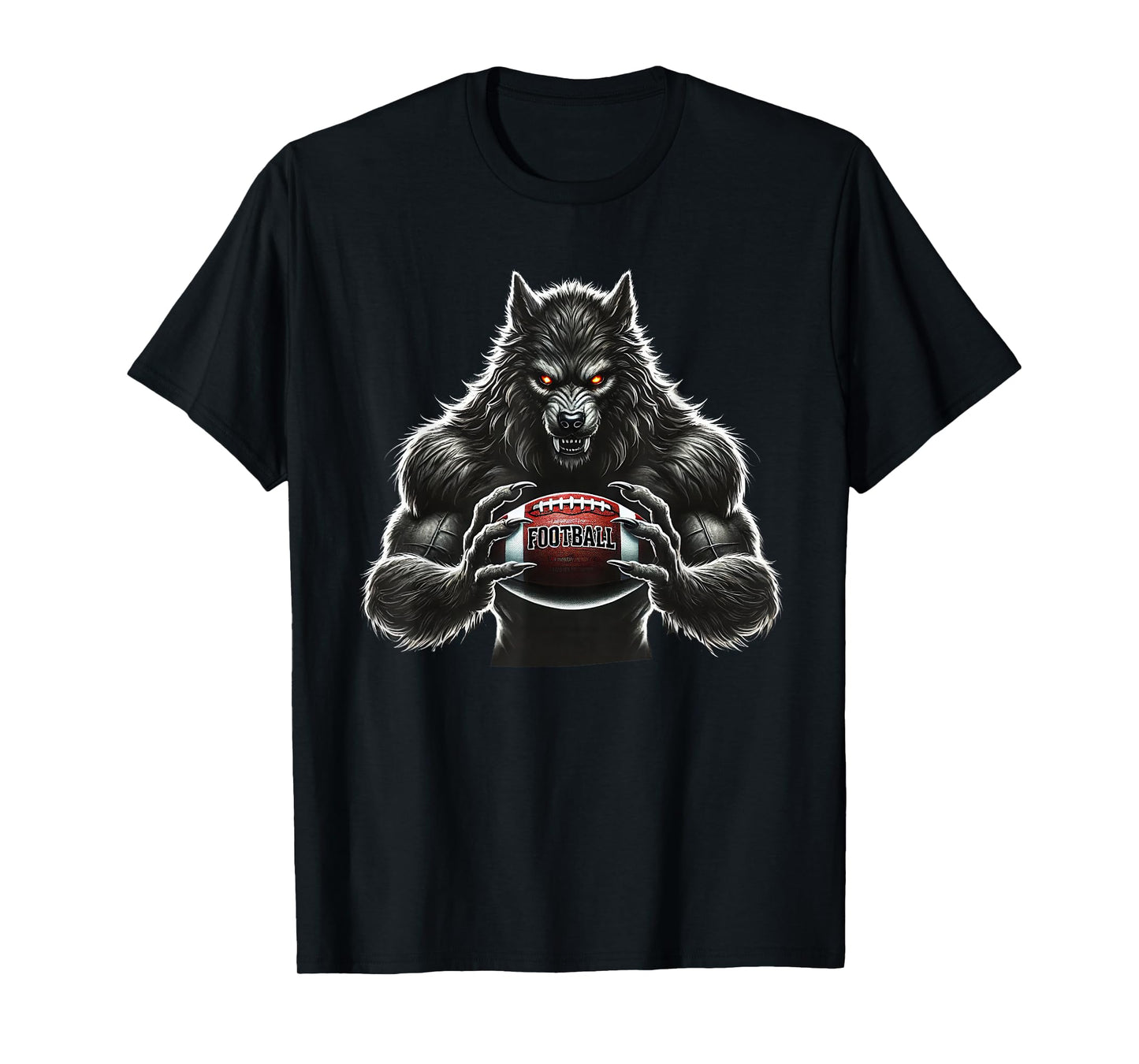 Werewolf Football Player Father Coach Halloween Costume 2025 T-Shirt