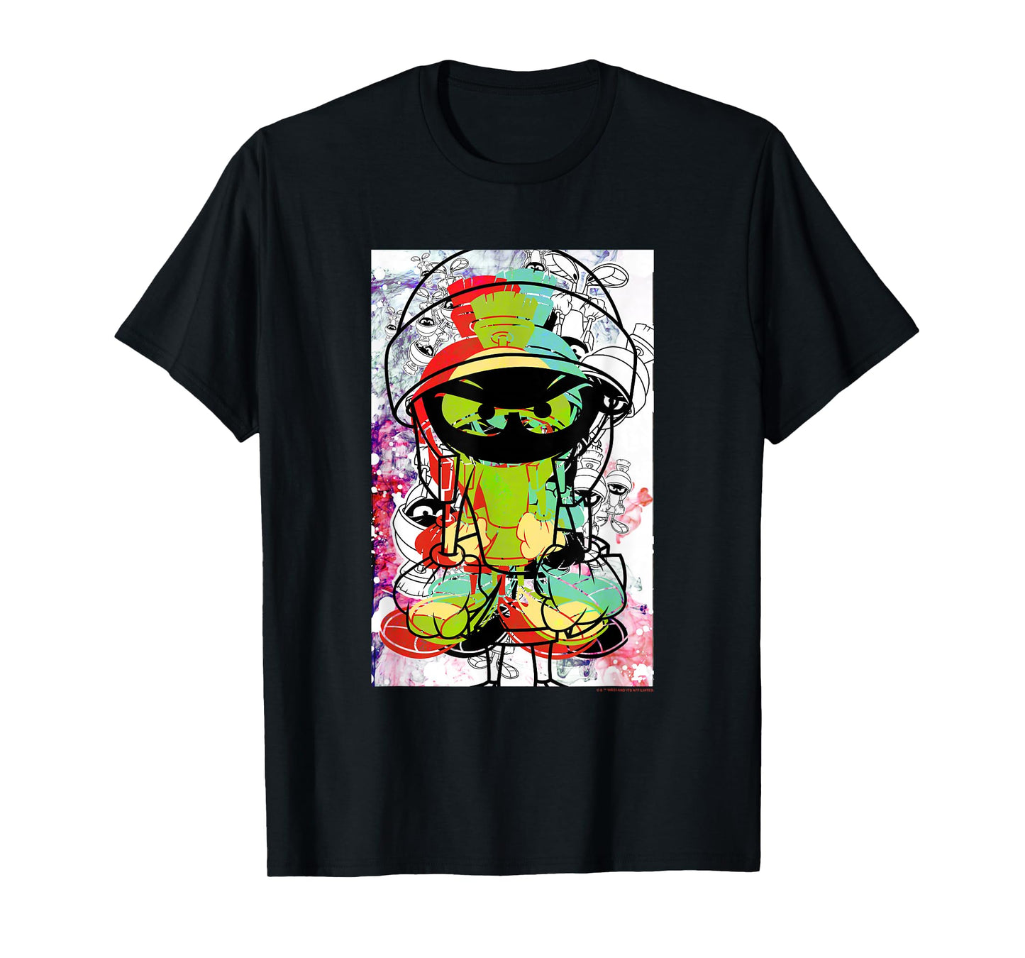 WB100 Looney Tunes Marvin The Martian Paint Sketch Portrait T-Shirt