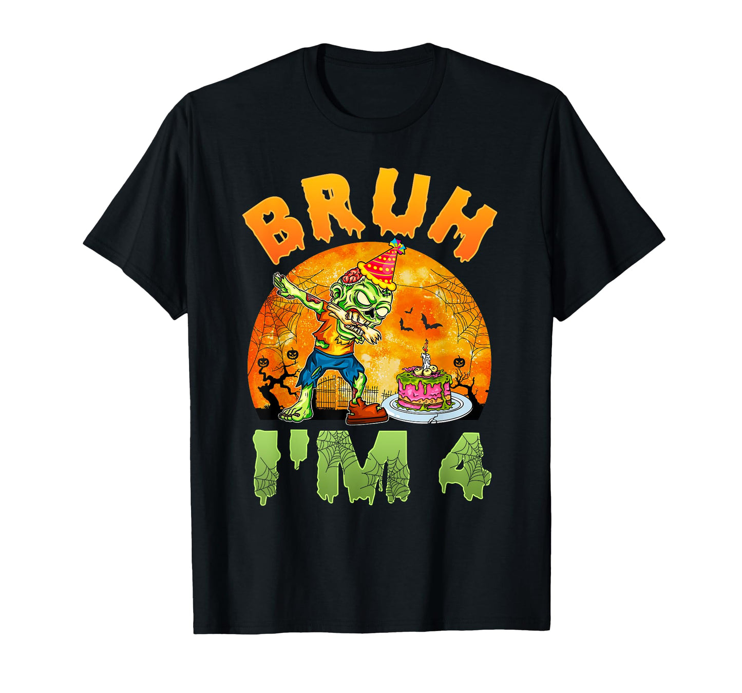Bruh I'm 4 Years Old Boy It's My 4th Birthday Zombie Lover T-Shirt