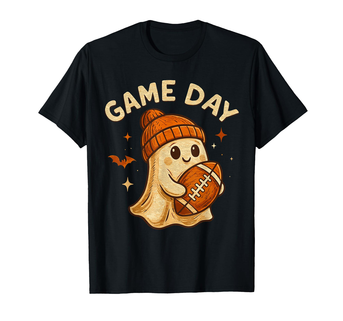 Game Day Shirts Women Men Kids, Halloween Football Ghost T-Shirt