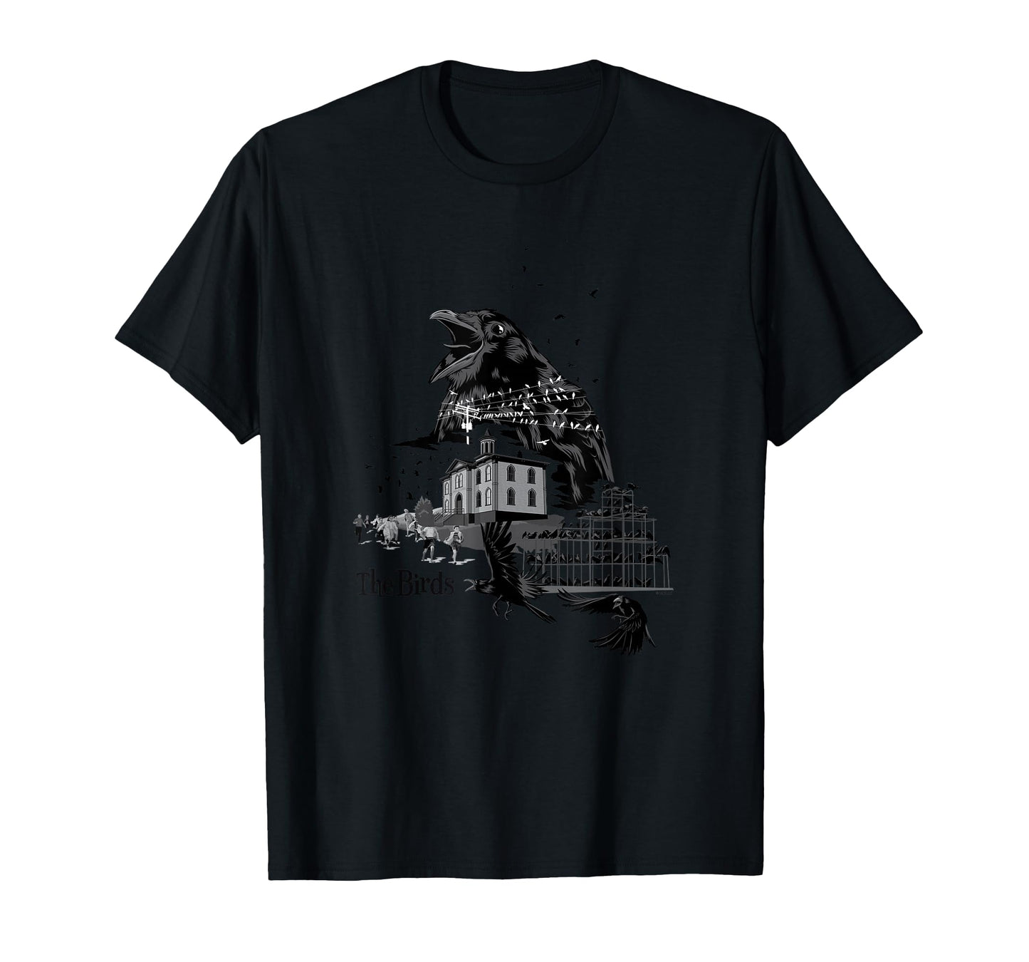 The Birds Alfred Hitchcock Collage T-Shirt