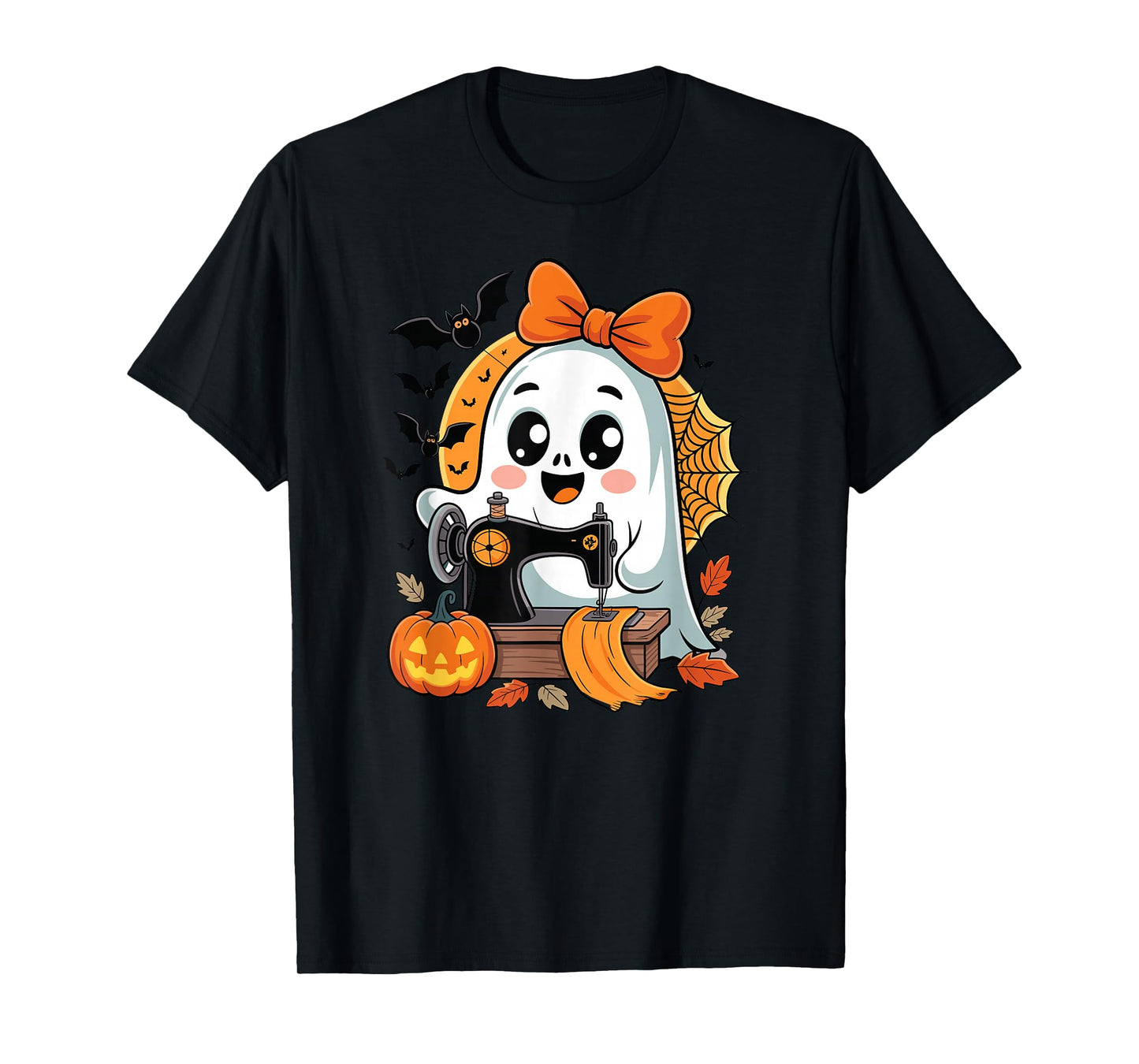 Sewing Ghost Costume for Women Cute Quilting Halloween Ghost T-Shirt