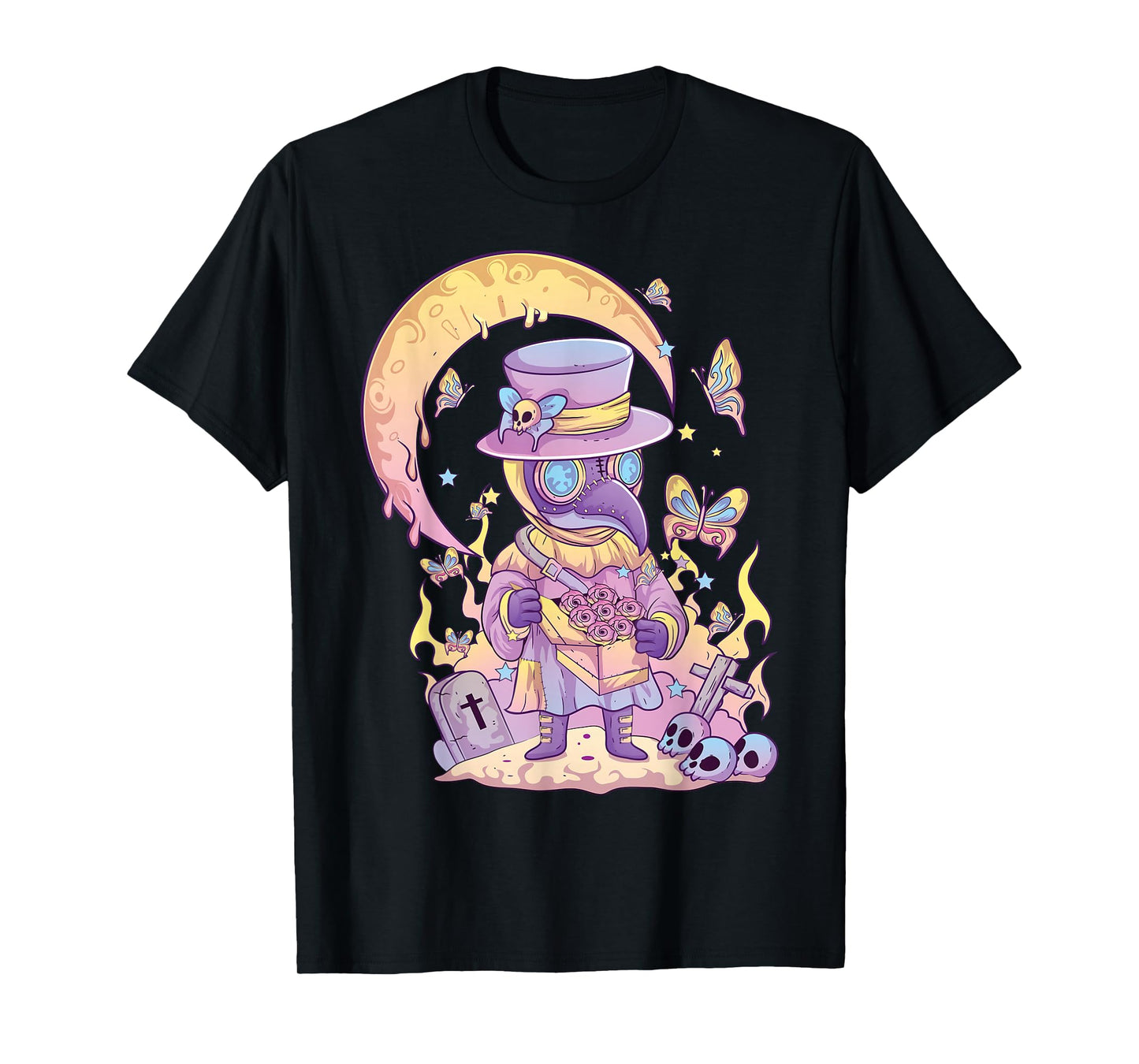 Pastel Goth Cute Creepy Plague Doctor Kawaii Menhera Wiccan T-Shirt Small