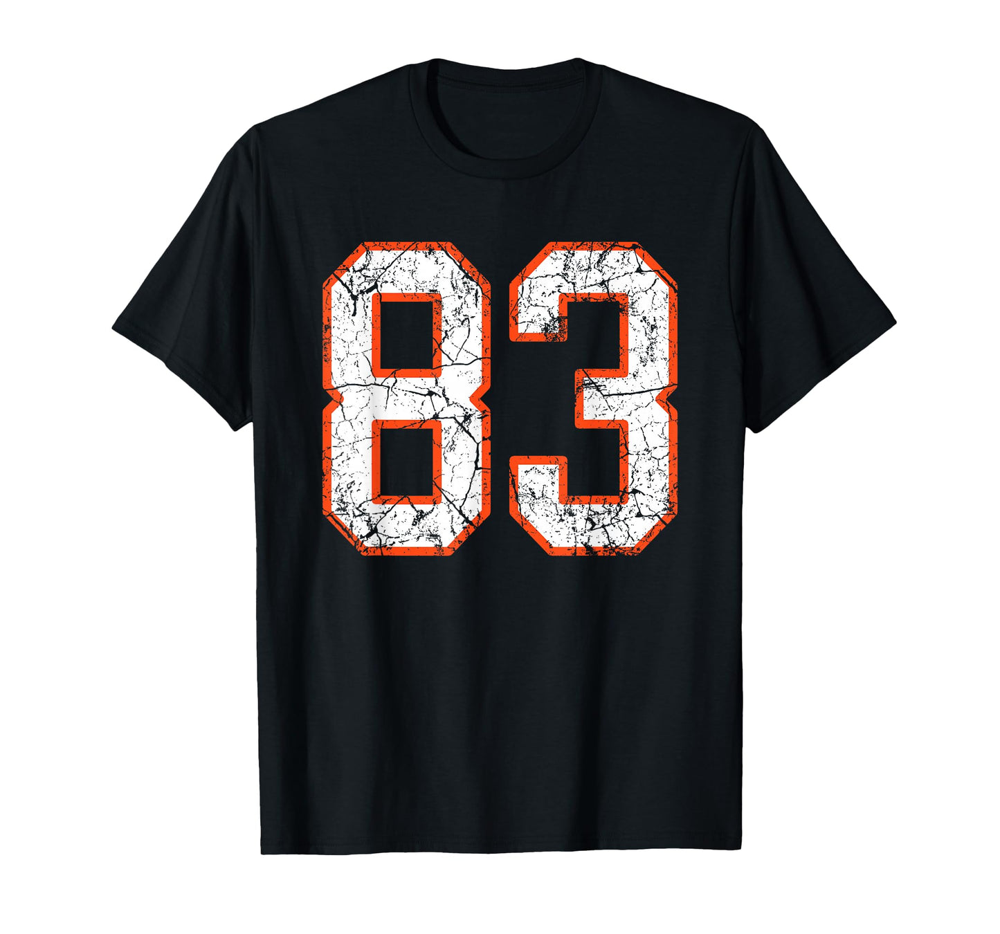 Orange and White Sports Number 83 Jersey Uniform Player Fan T-Shirt