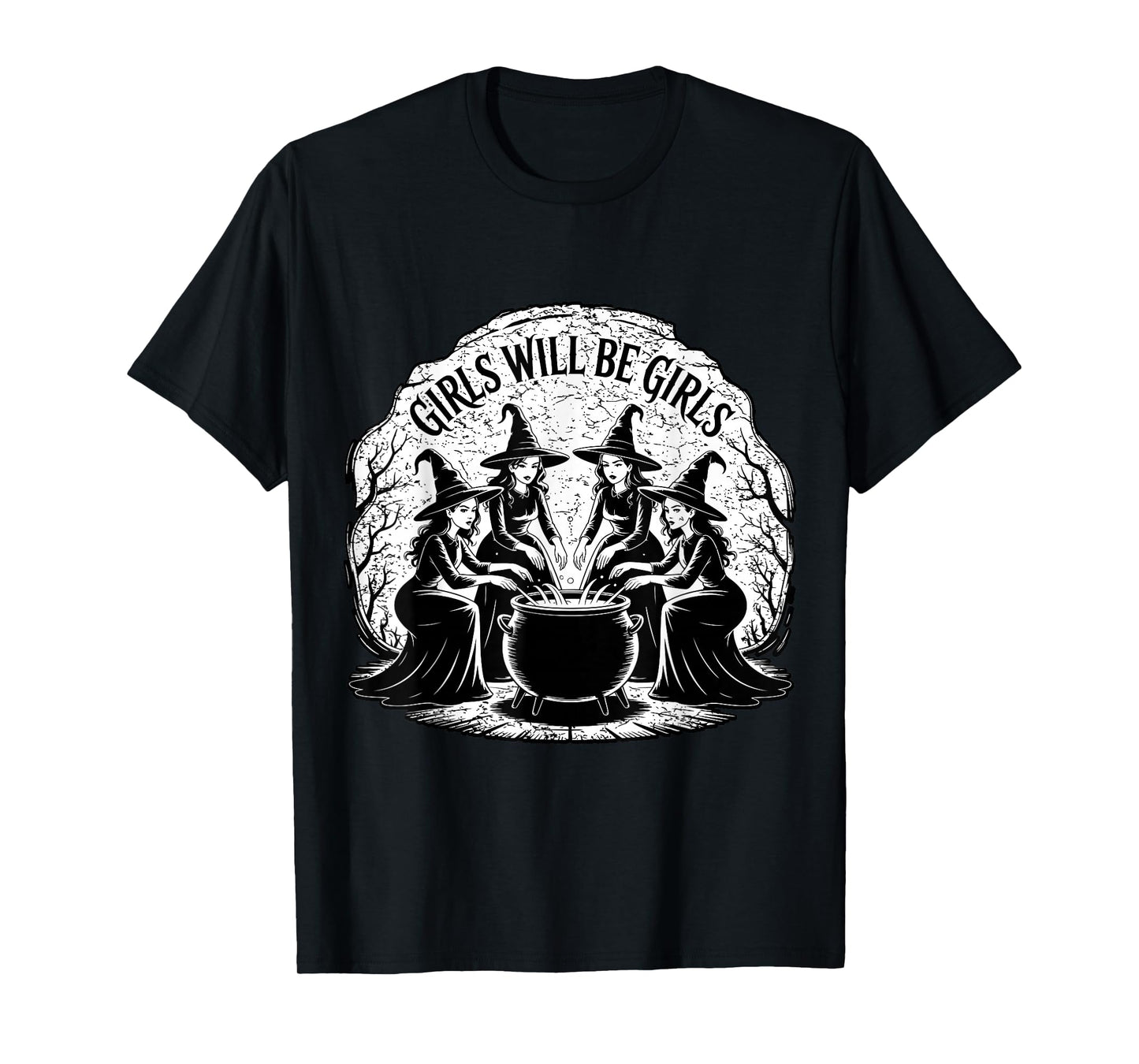 Spooky Season Girls Will Be Girls Witch Vintage Halloween T-Shirt