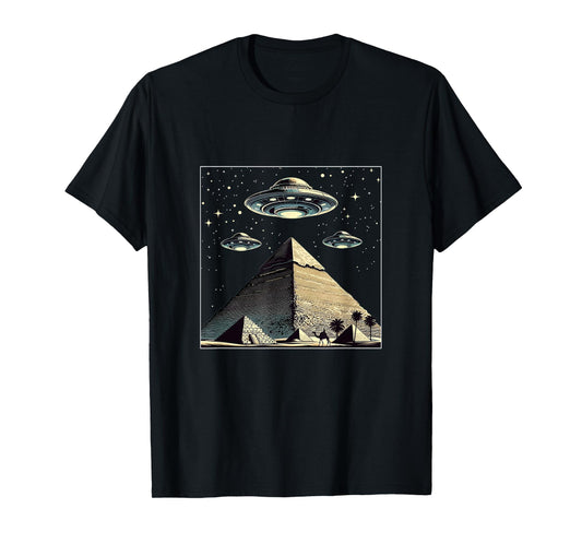 Alien Abduction Egyptian Pyramids UFO Egyptian T-Shirt