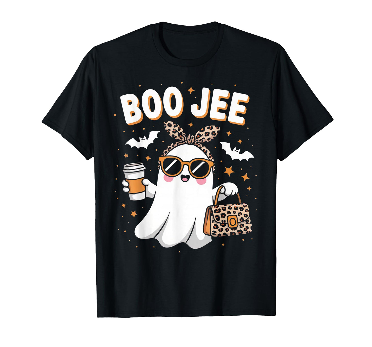 Boo JEE Coquette Leopard Boujee Halloween Ghost T-Shirt