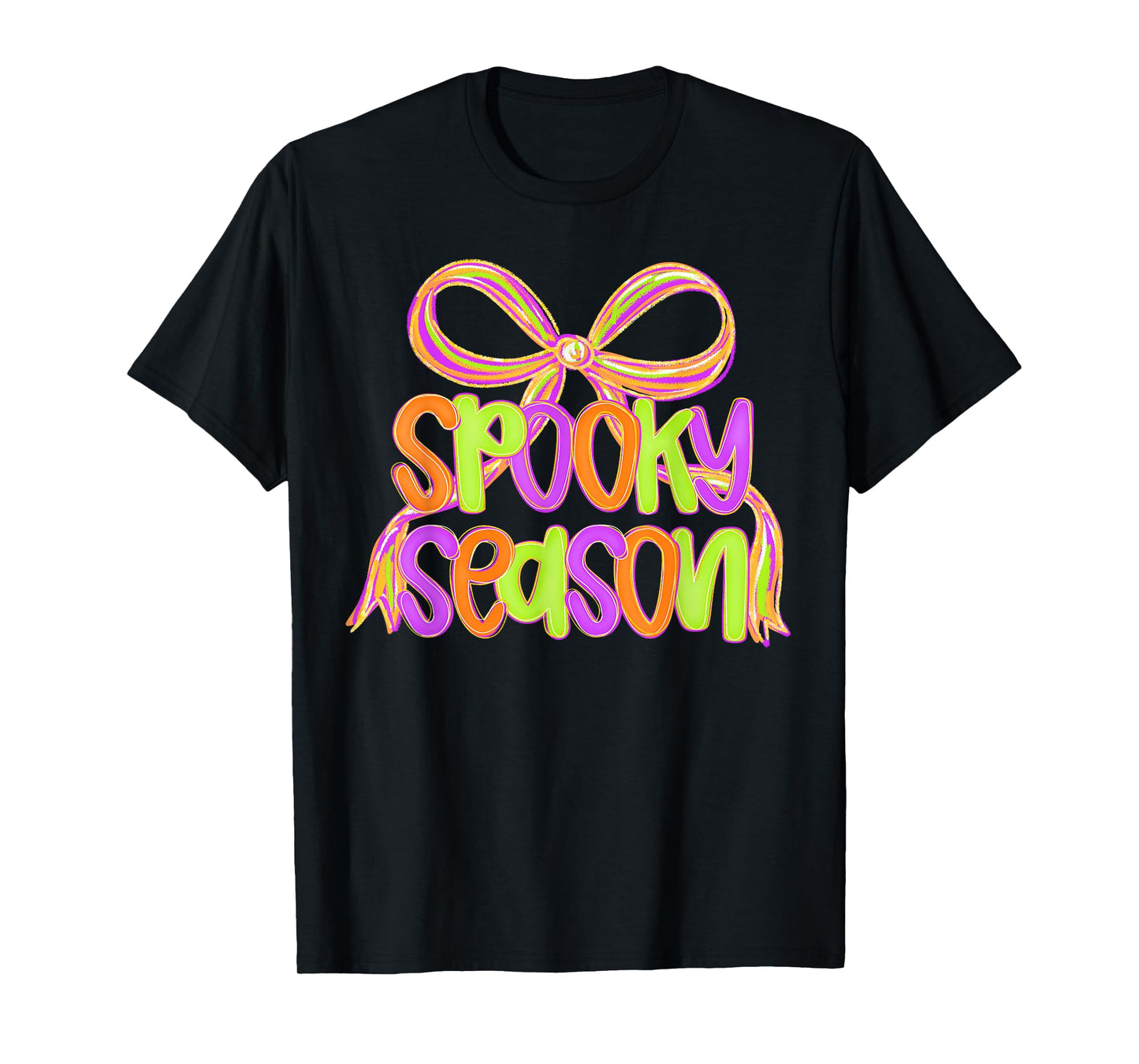 Spooky Season Coquette Bow Happy Halloween Trick Or Treat T-Shirt