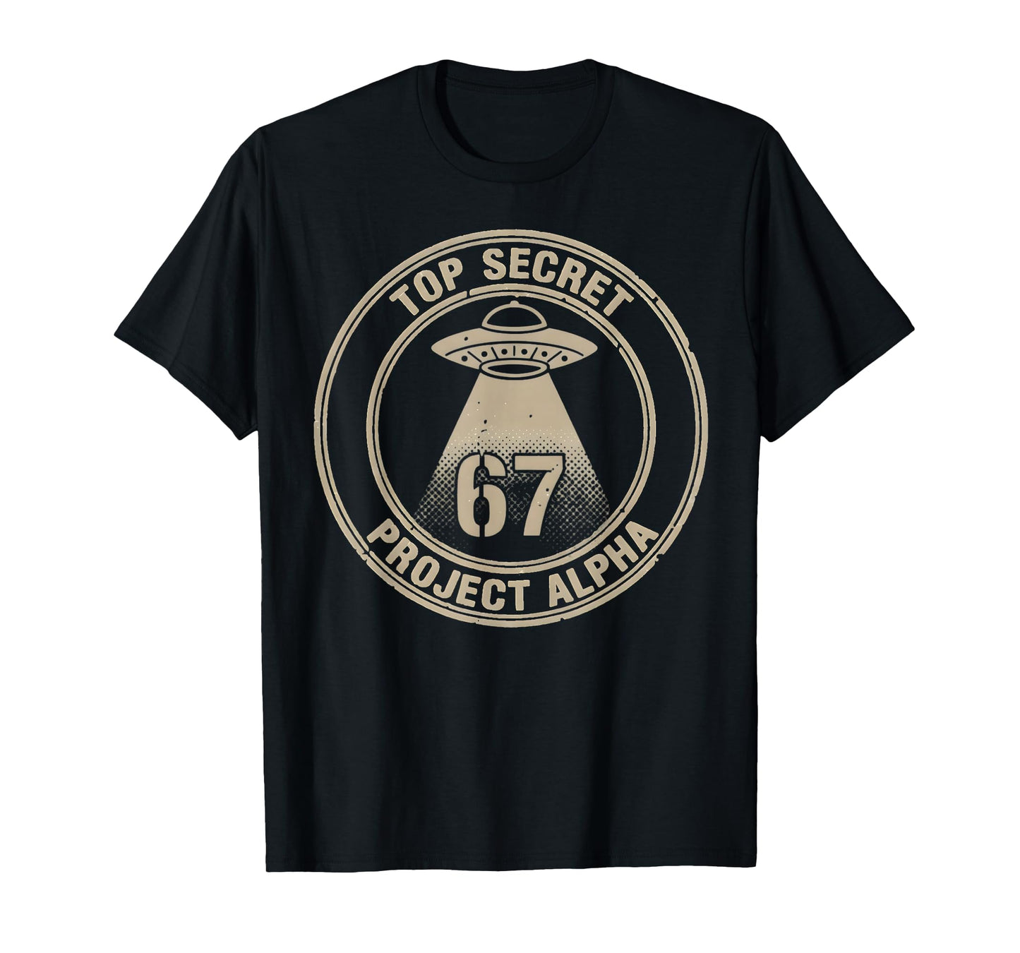 Gen Alpha Slang Kids 67 Meme Six Seven Humor UFO Area 67 T-Shirt