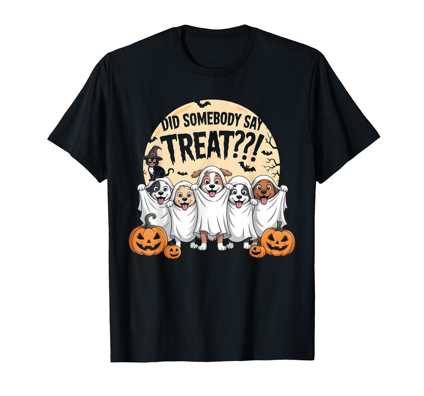 Did Somebody Say Treat Ghost Dogs Halloween Costume Women T-Shirt