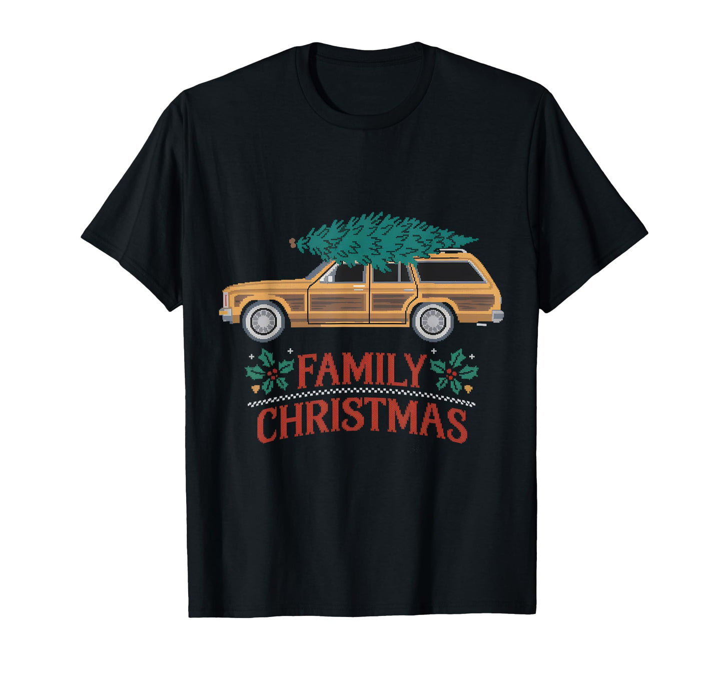 Mens Ugly Christmas Outfit PJ Party Christmas Tree Car Movie T-Shirt