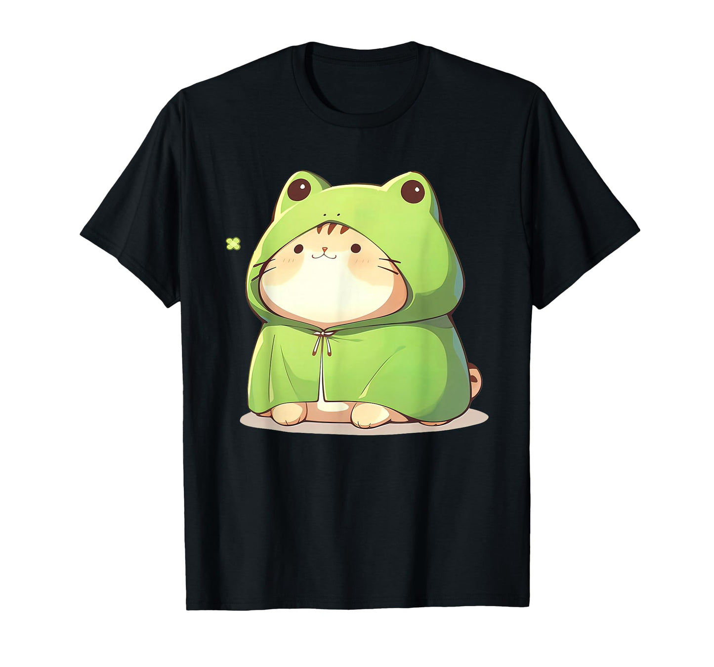 Cute Cat In Frog Costume Kawaii Anime Kitty Kitten Frog Cat T-Shirt