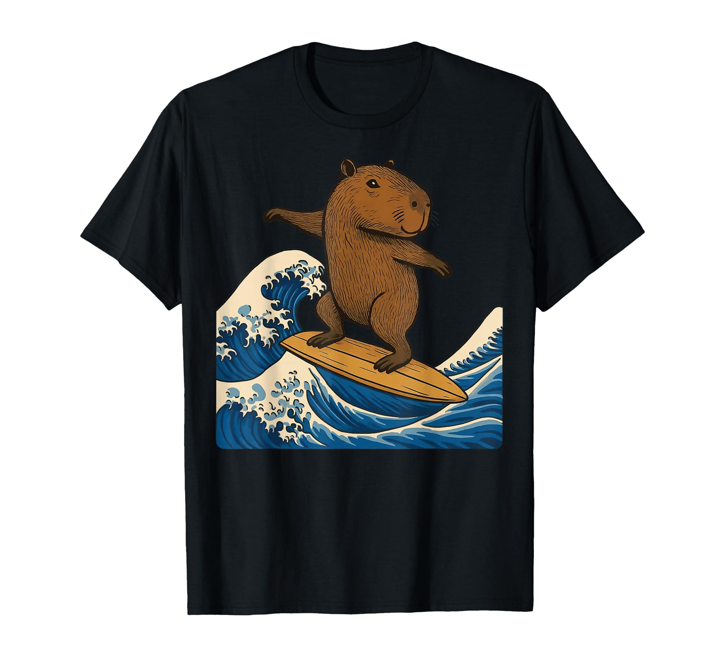 Capybara Surfing Japanese T-Shirt