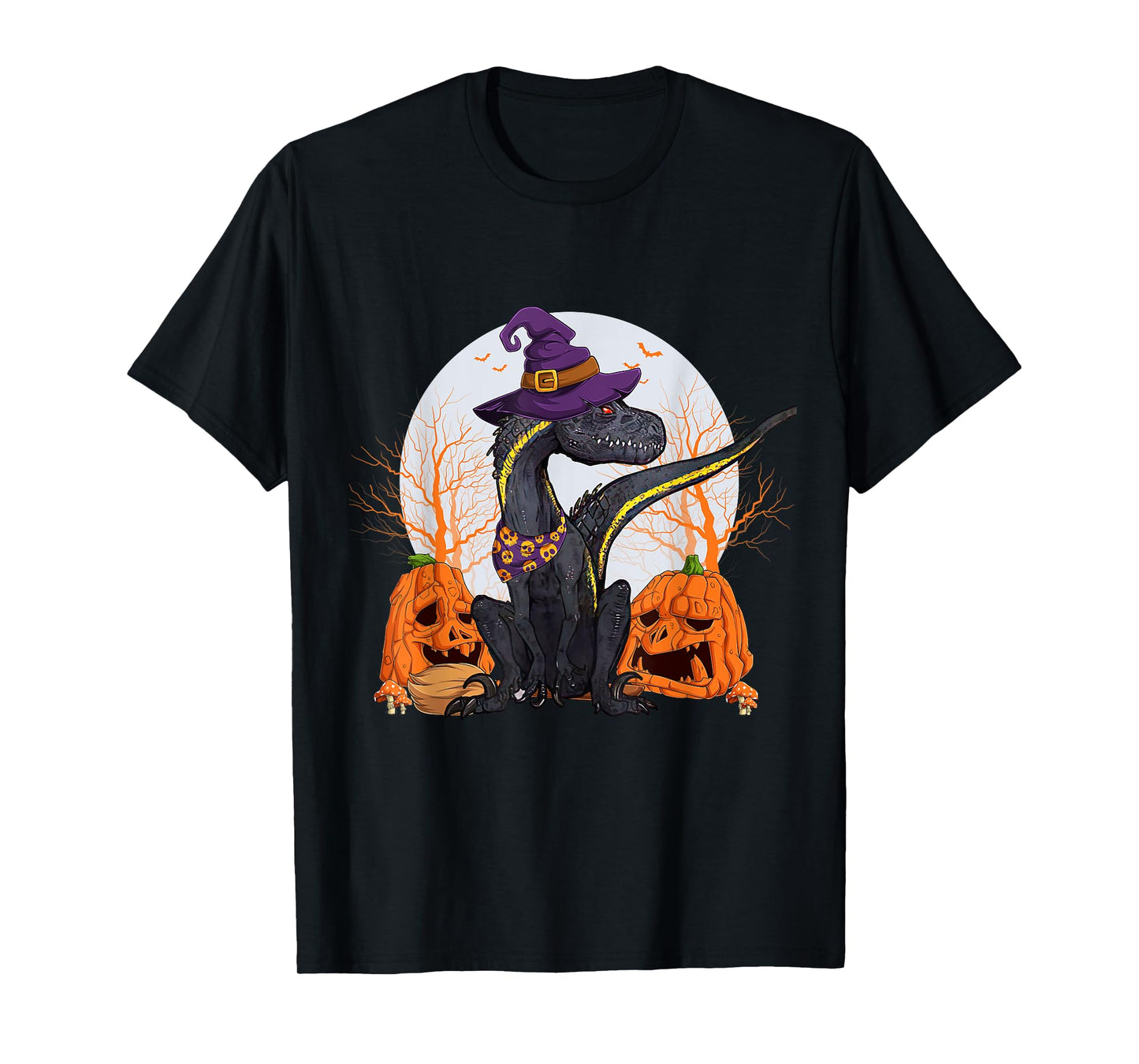 Indoraptor Halloween Cute Dinosaur and Pumpkin Funny Raptor T-Shirt